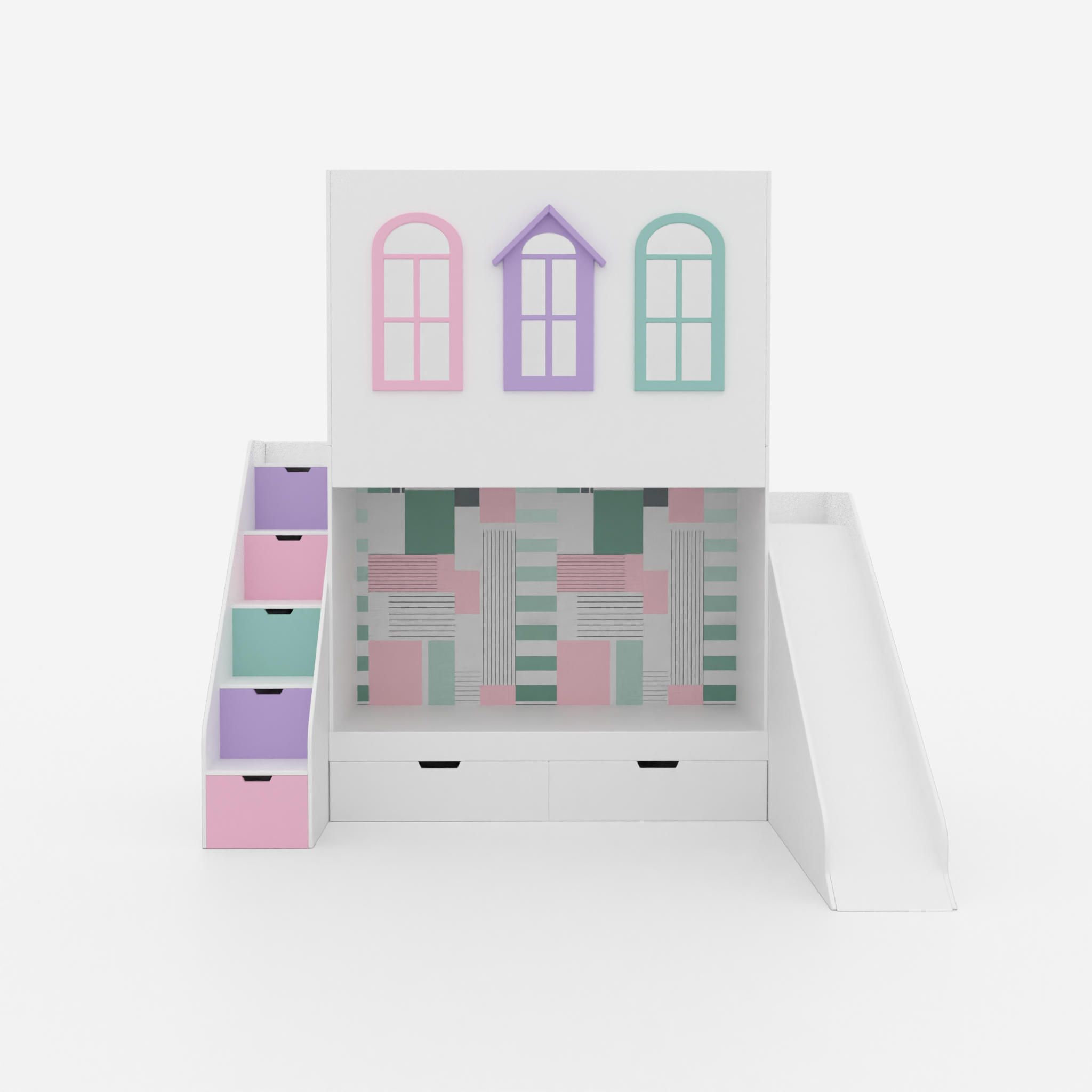 Castle Play House Bunk Bed with Slide