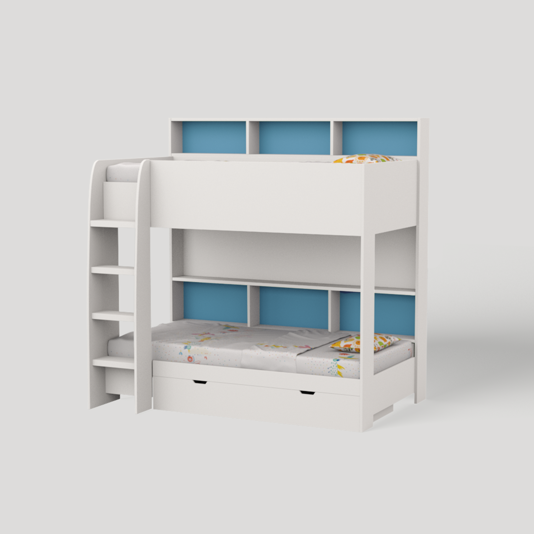 Rainbow Bunk Bed with Storage