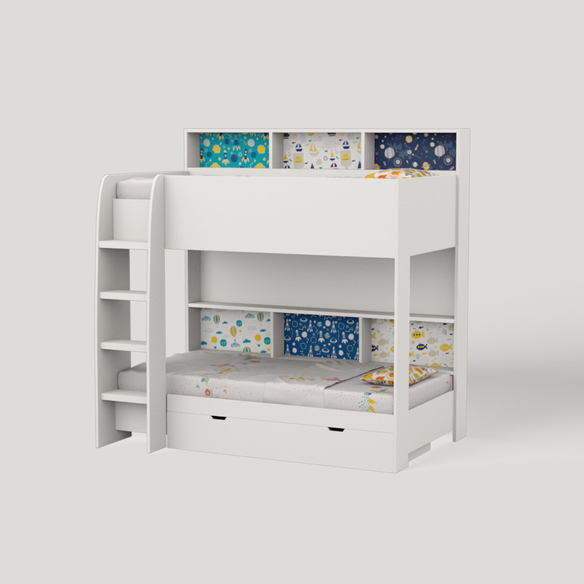 Rainbow Bunk Bed with Storage