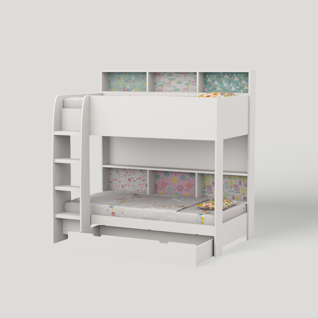 Rainbow Bunk Bed with Storage
