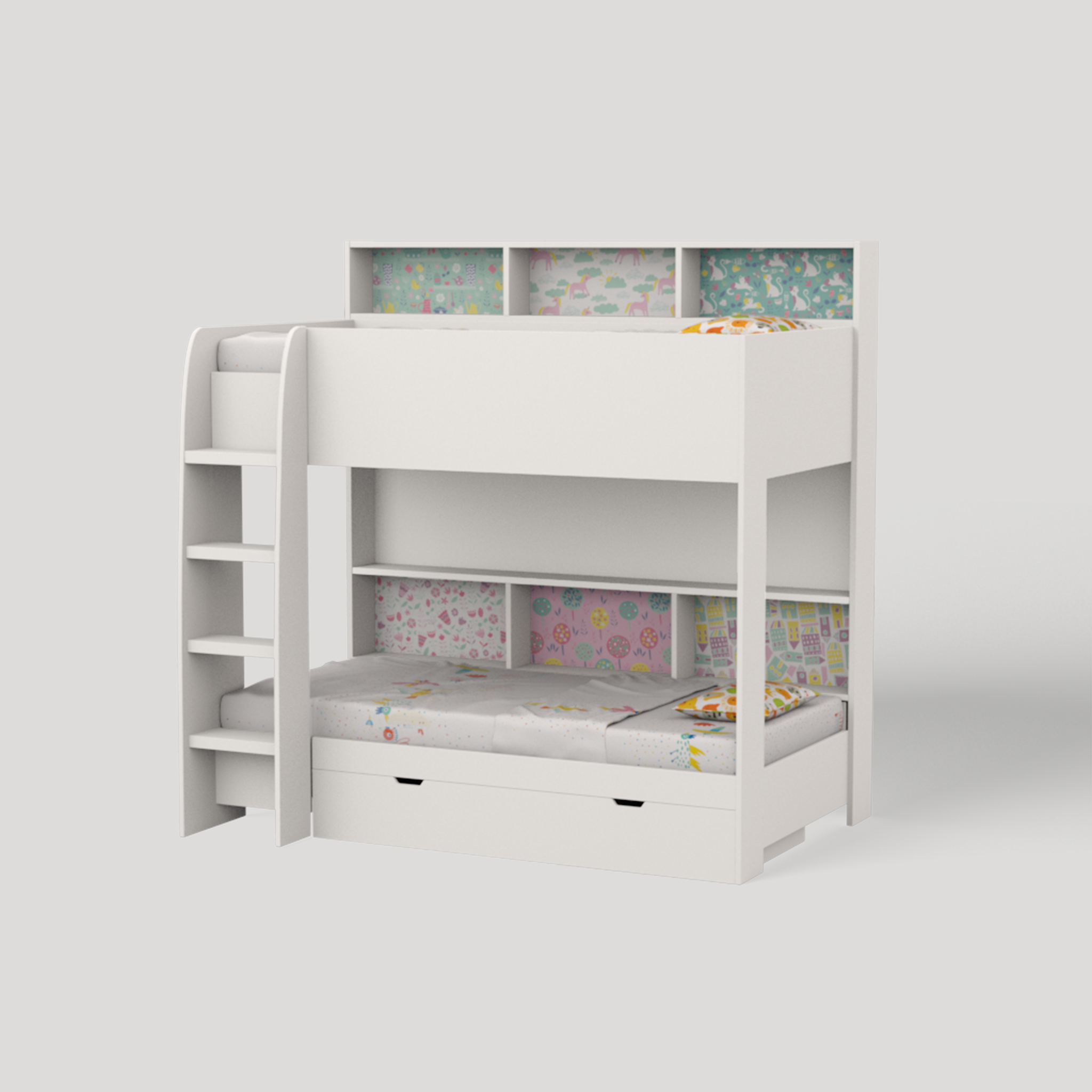 Rainbow Bunk Bed with Storage