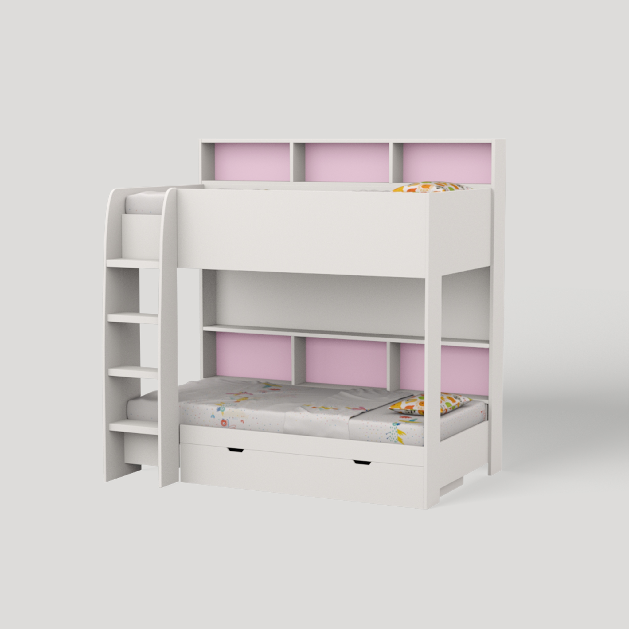 Rainbow Bunk Bed with Storage