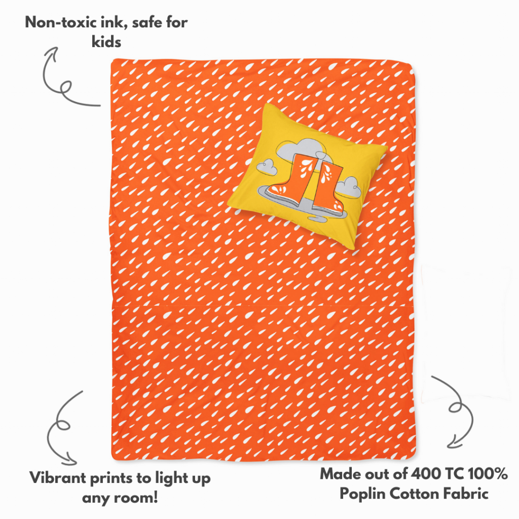 Autumn Rain- Set of Bedsheet & Pillow cover