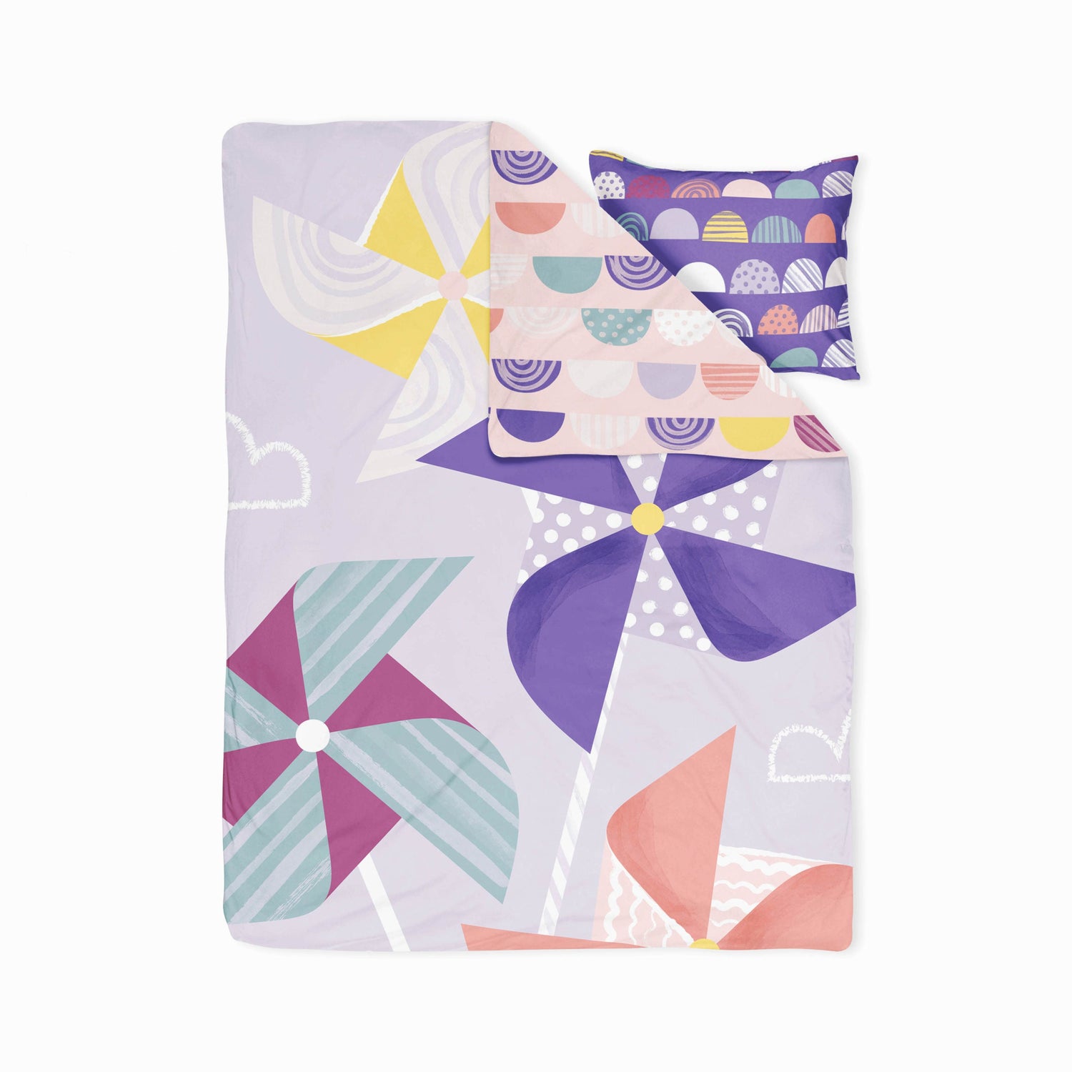 Pinwheels- Set of Bedsheet, Duvet cover & Pillow cover