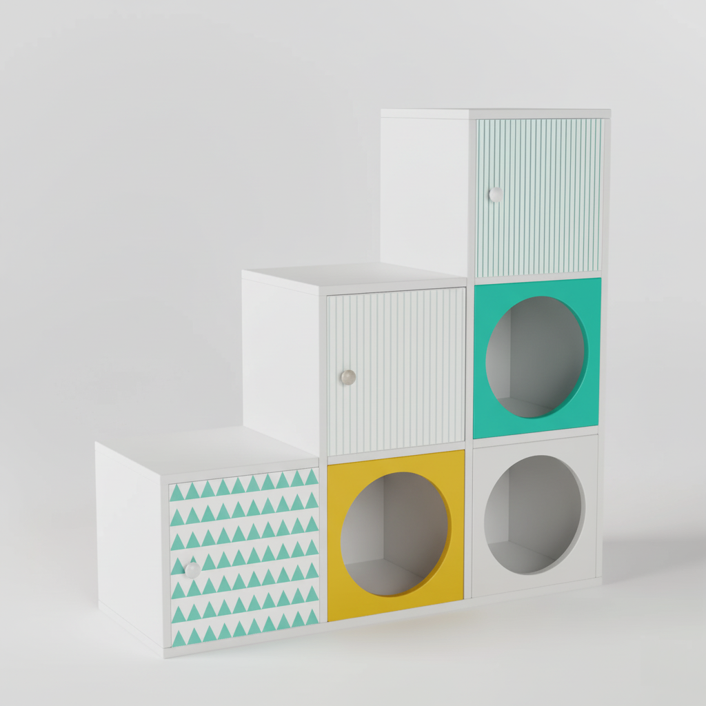 Noughts & Dots Step Storage Cabinet