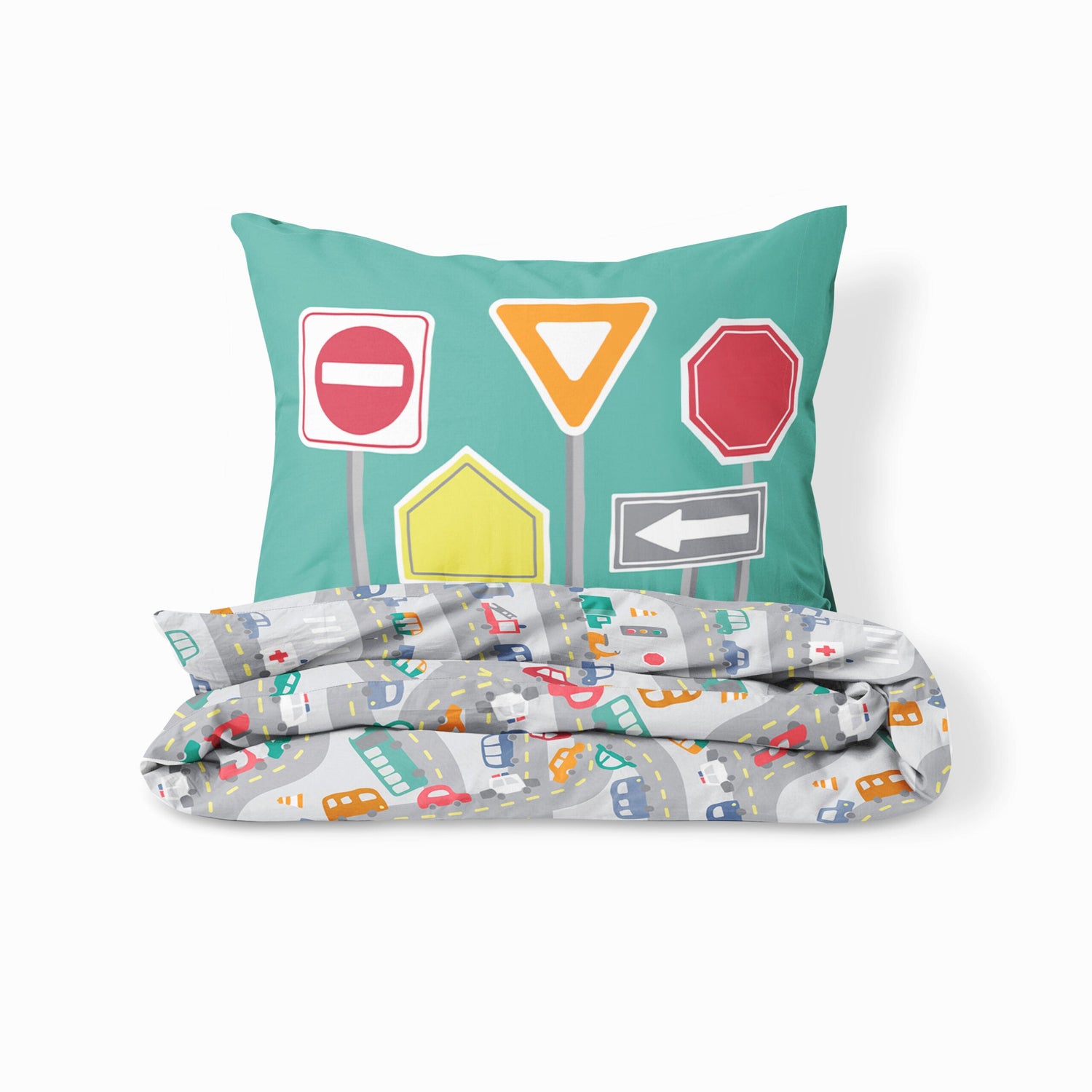Traffic Jam- Set of Bedsheet, Duvet cover & Pillow cover