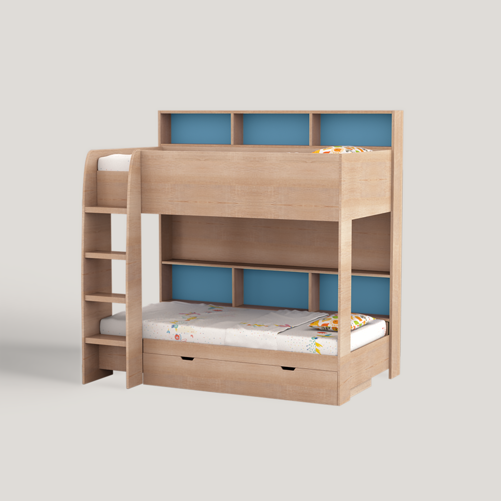 Rainbow Bunk Bed with Storage