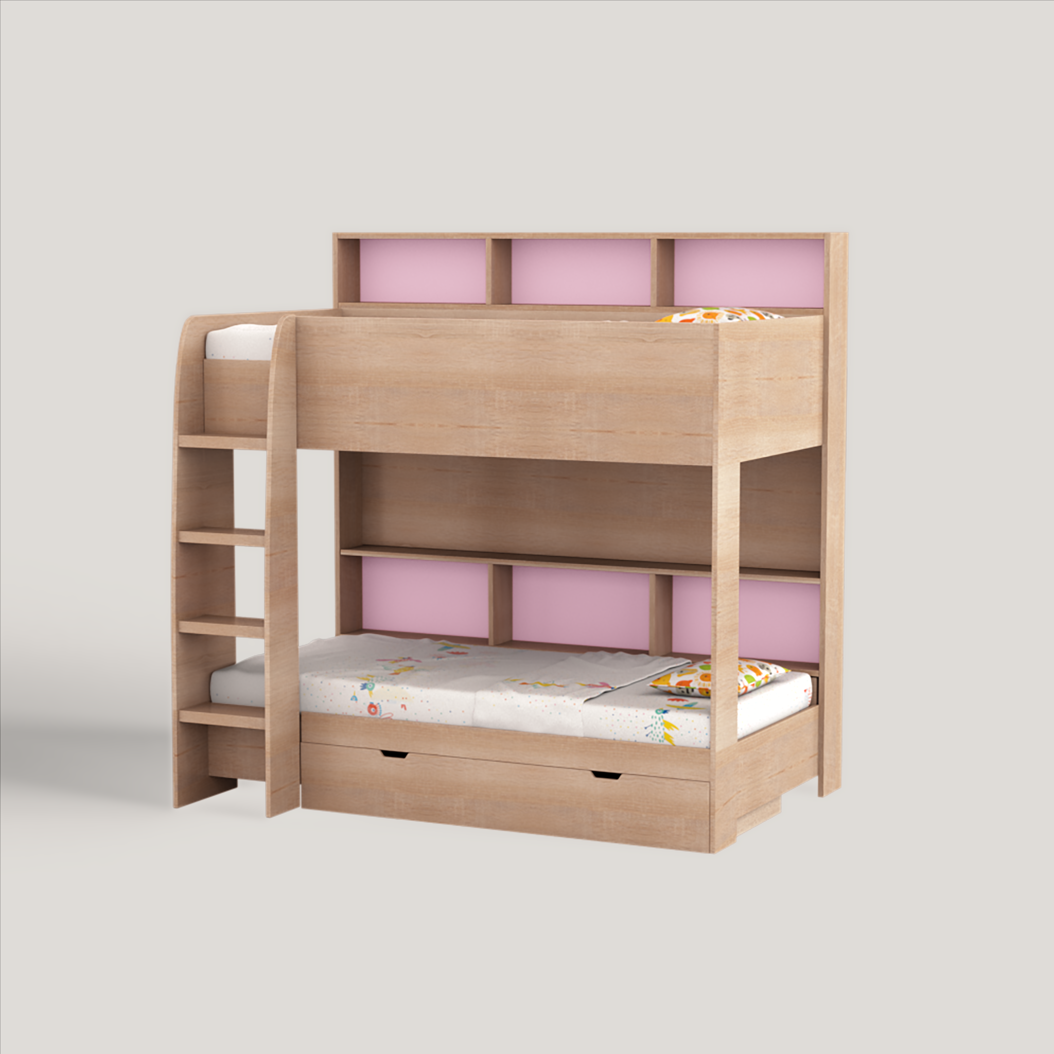 Rainbow Bunk Bed with Storage