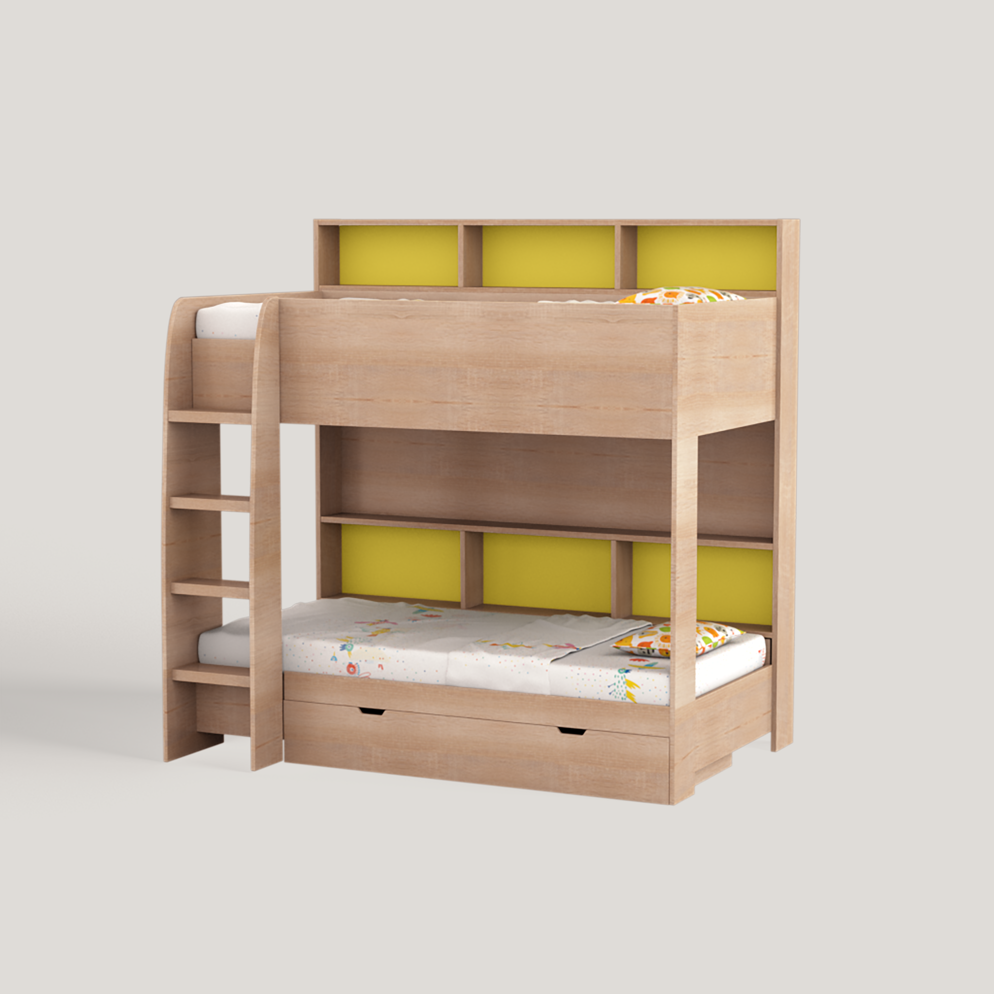 Rainbow Bunk Bed with Storage