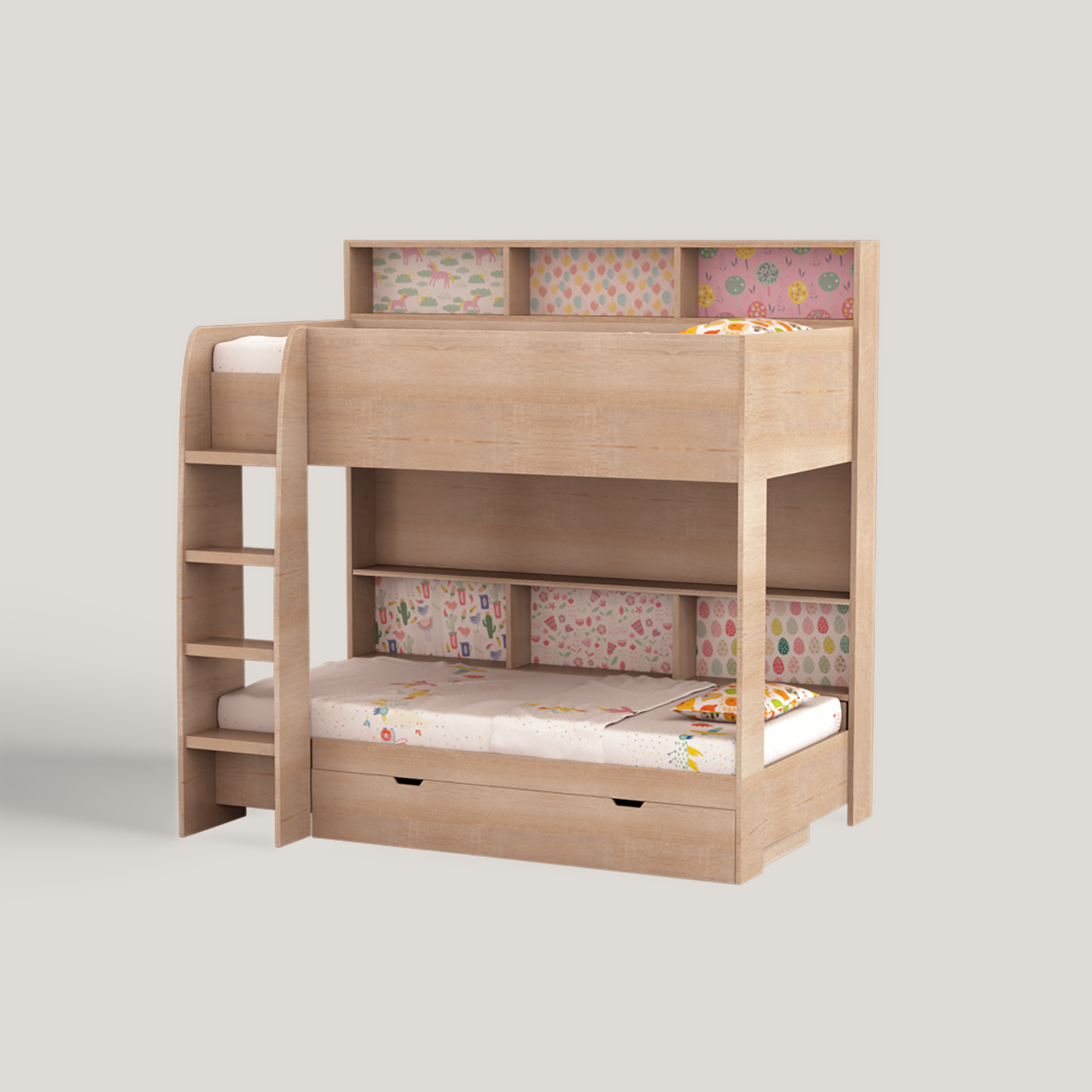 Rainbow Bunk Bed with Storage