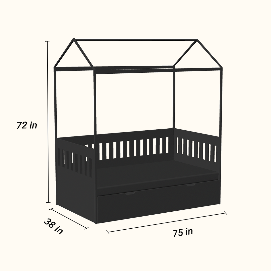 Windchime Bed with Railings