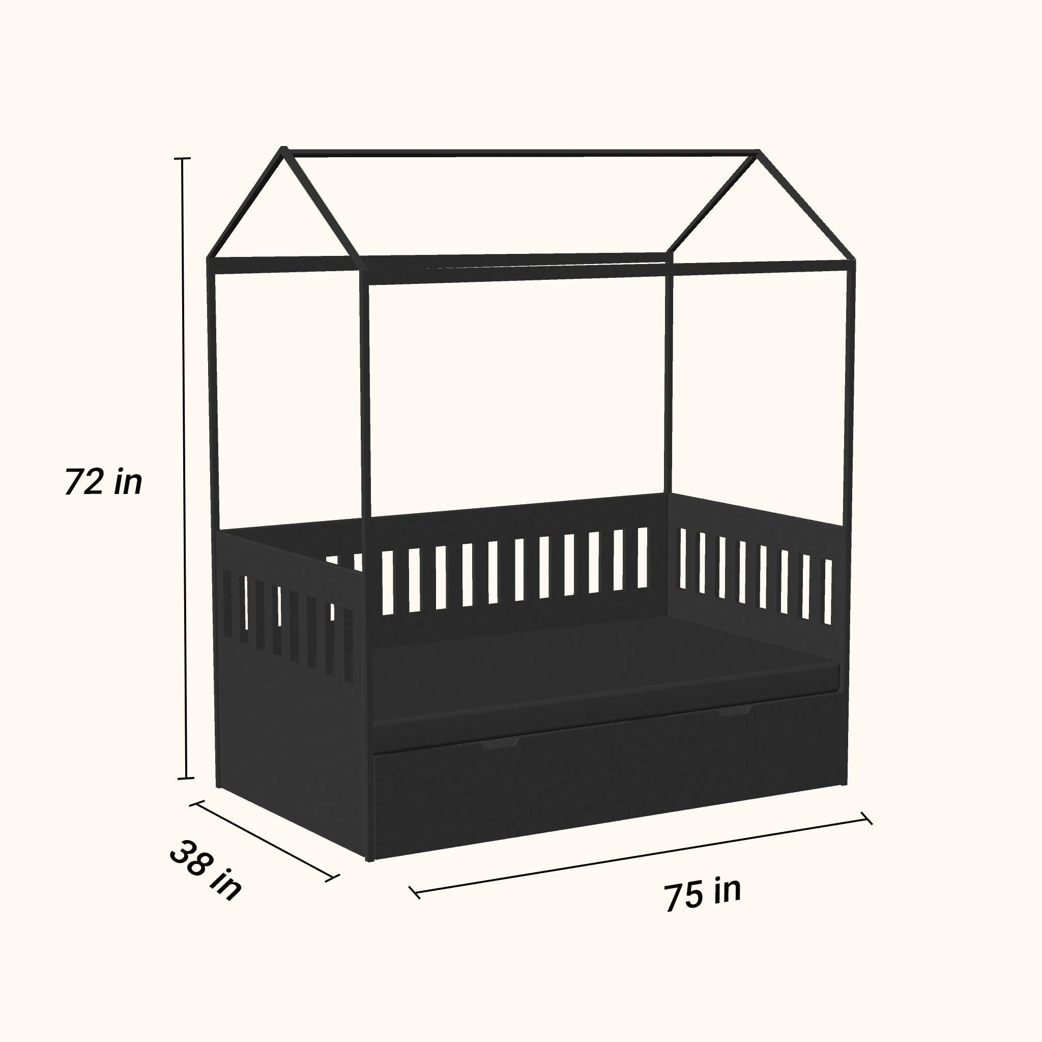 Windchime Bed with Railings