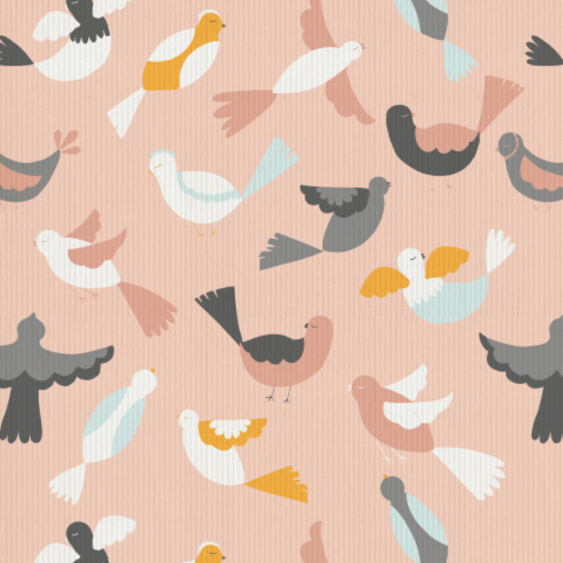 Peach Birds Wallpaper