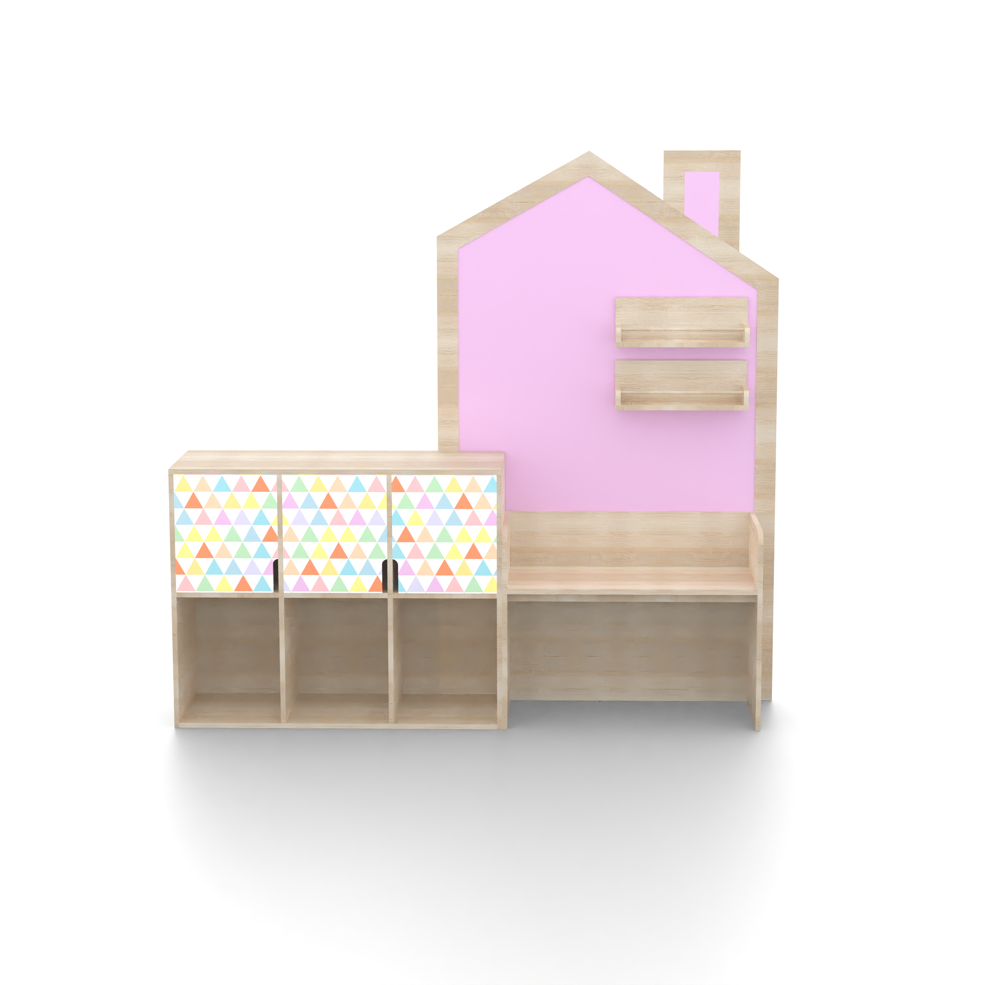 House Pinboard Study Table with Storage