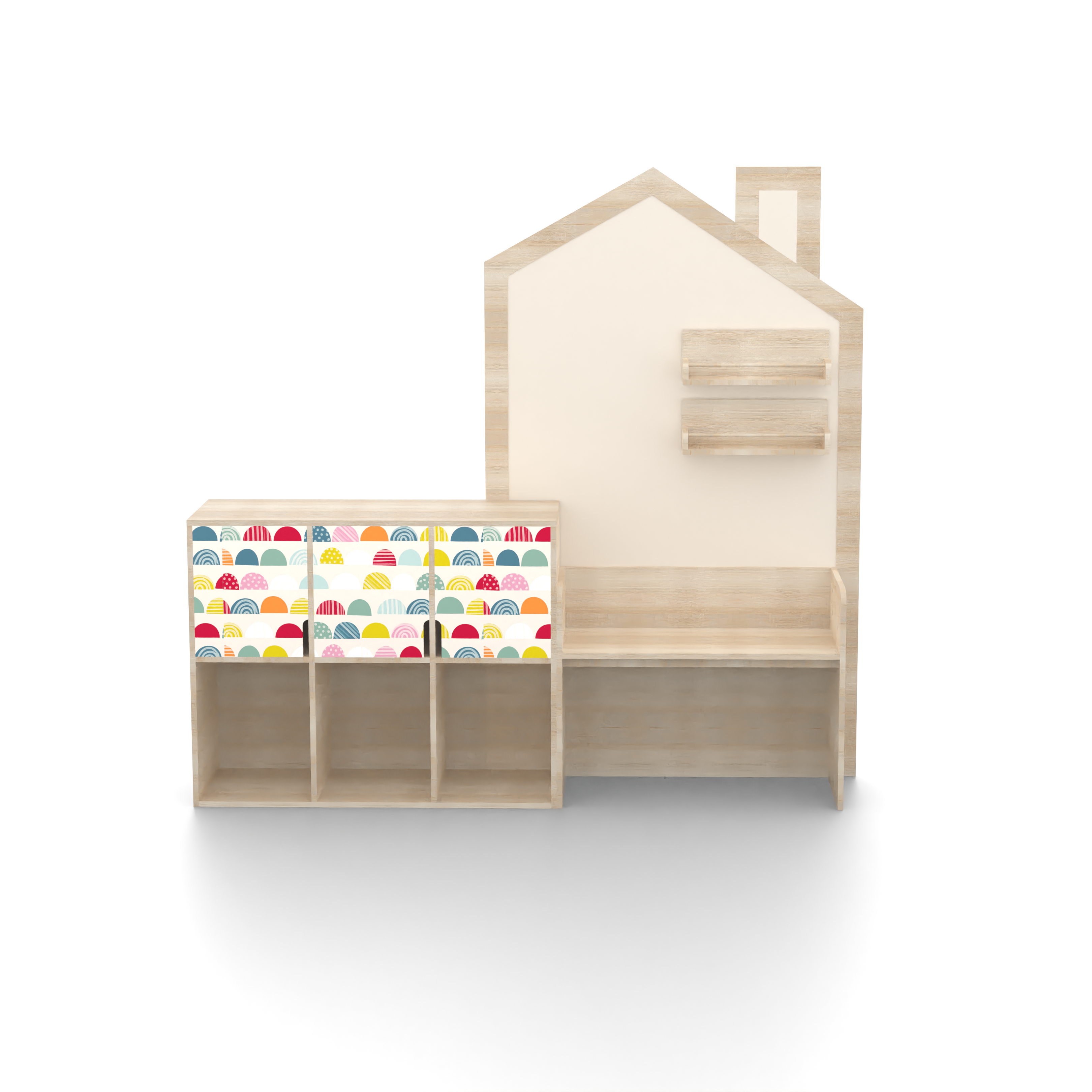 House Pinboard Study Table with Storage