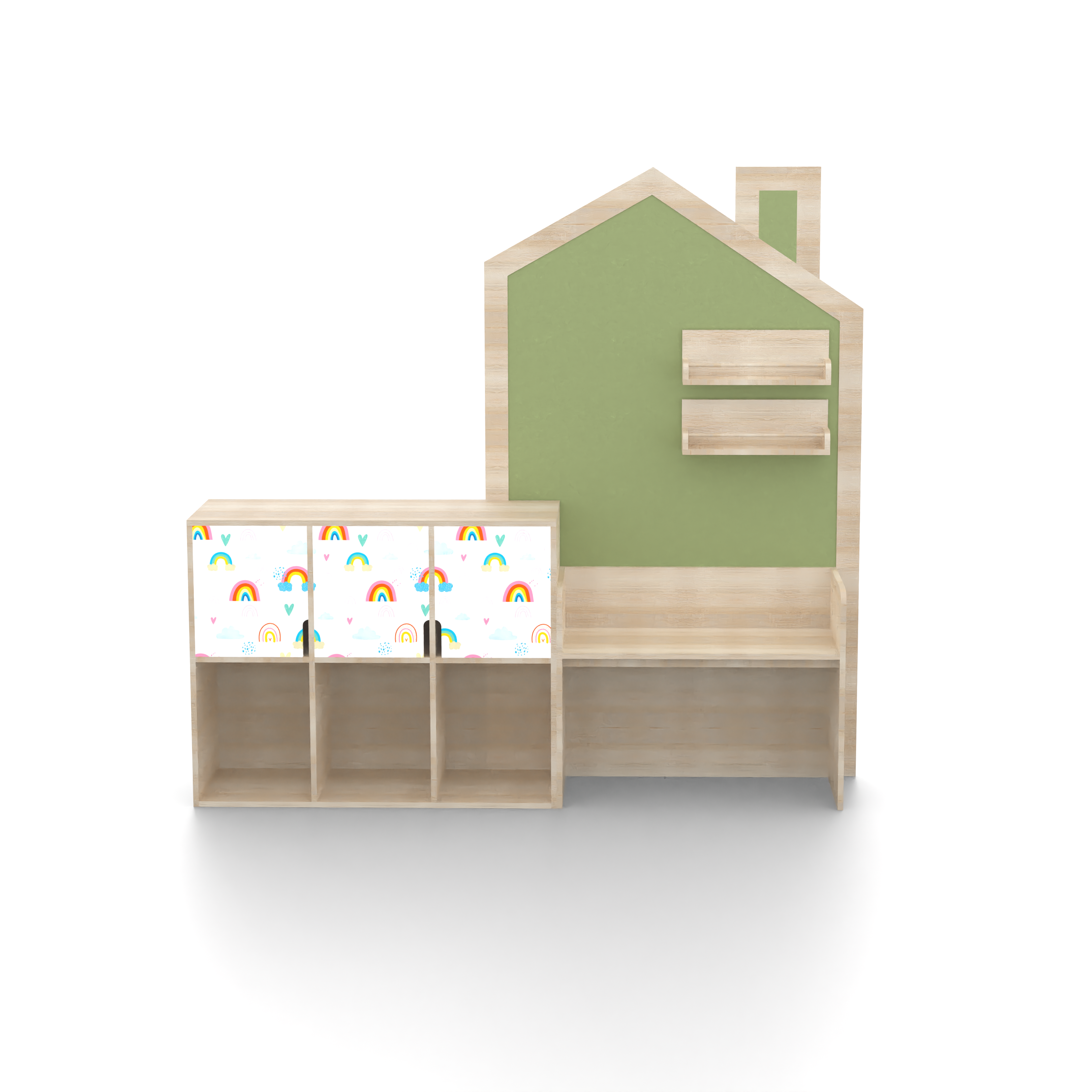 House Pinboard Study Table with Storage