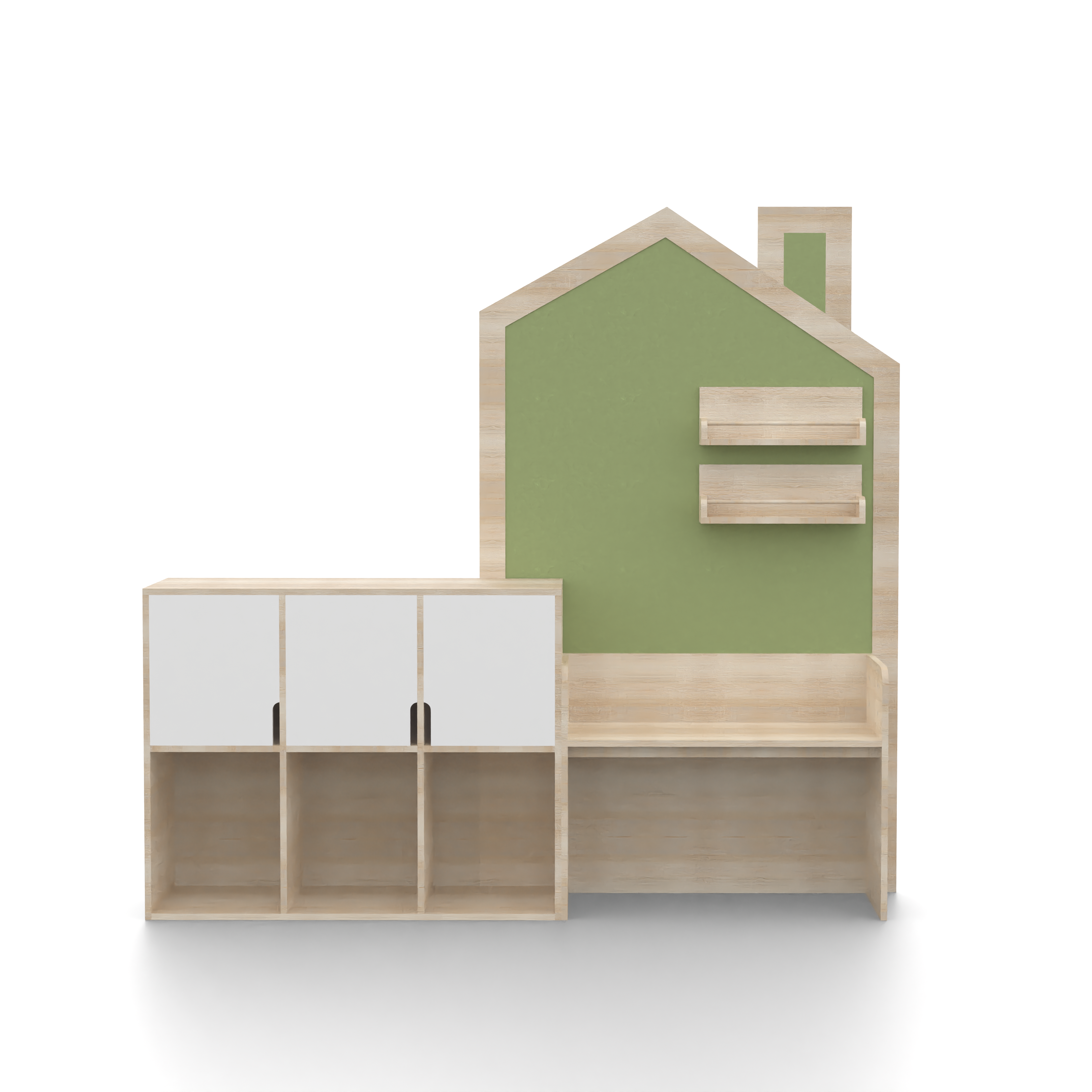House Pinboard Study Table with Storage