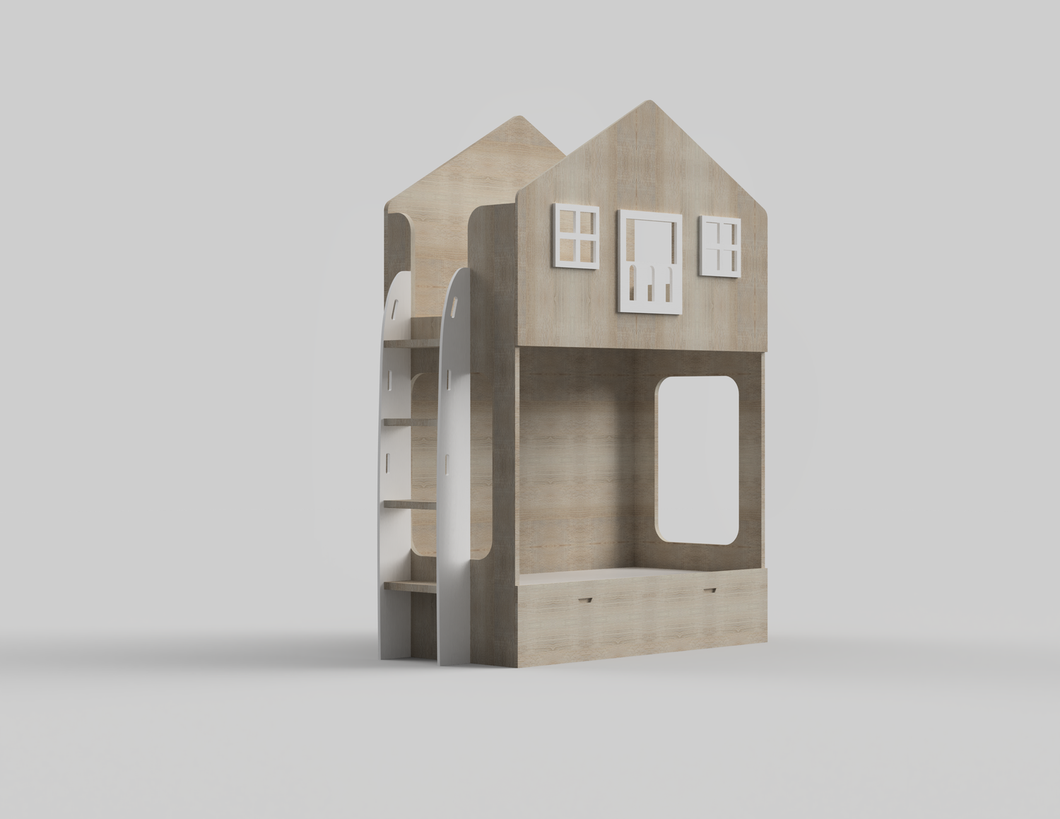 Play House Trundle Bunk Bed