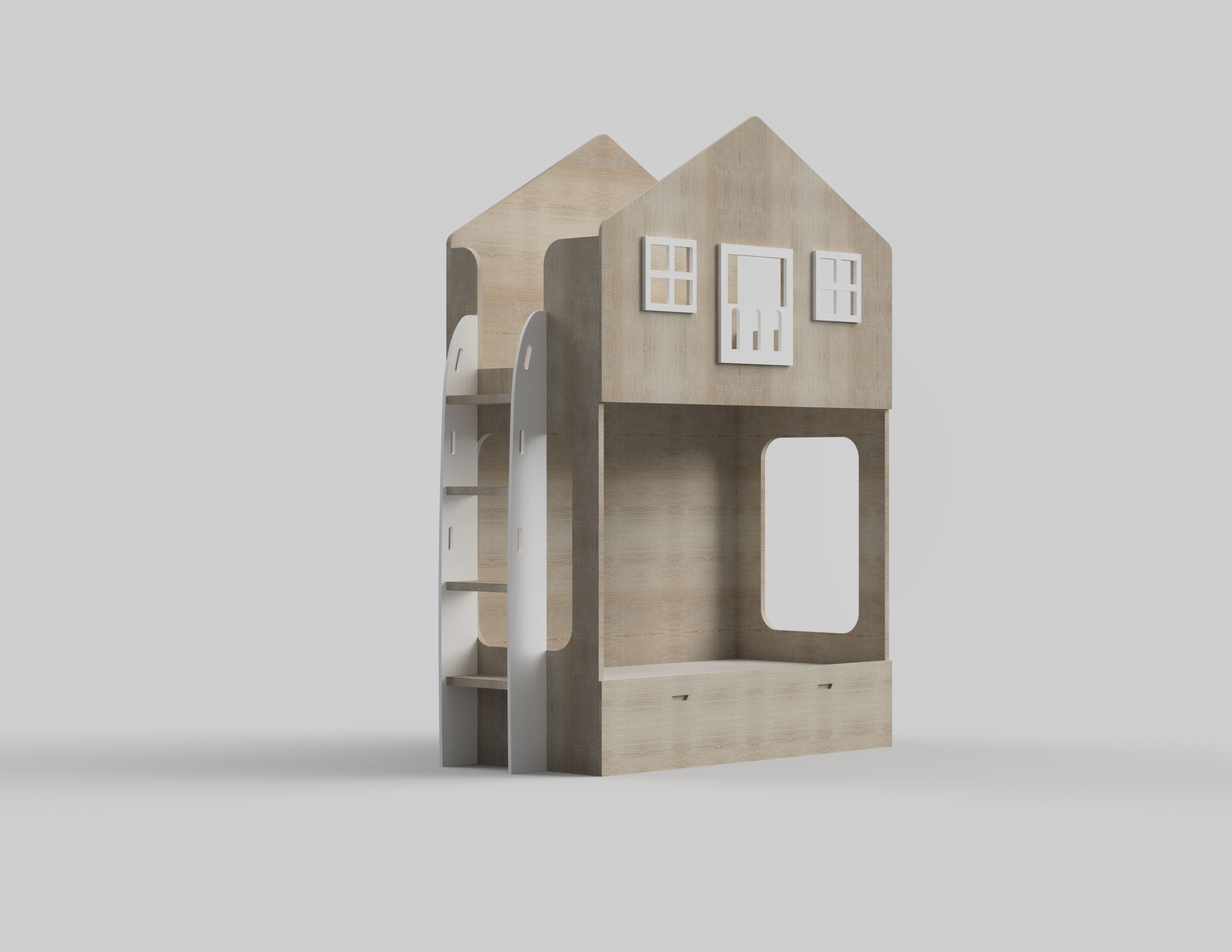 Play House Trundle Bunk Bed