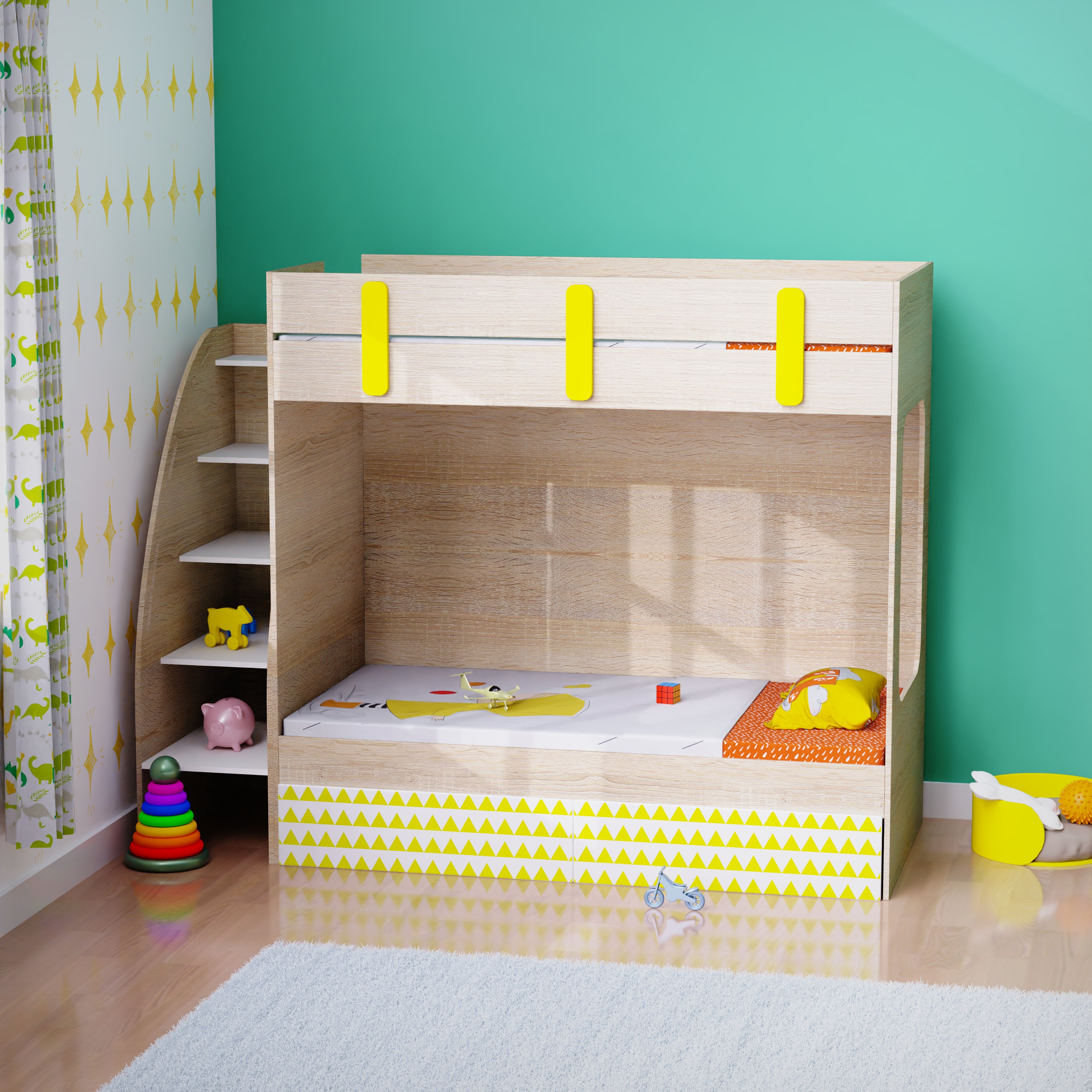 Pinwheels Storage Bunk Bed