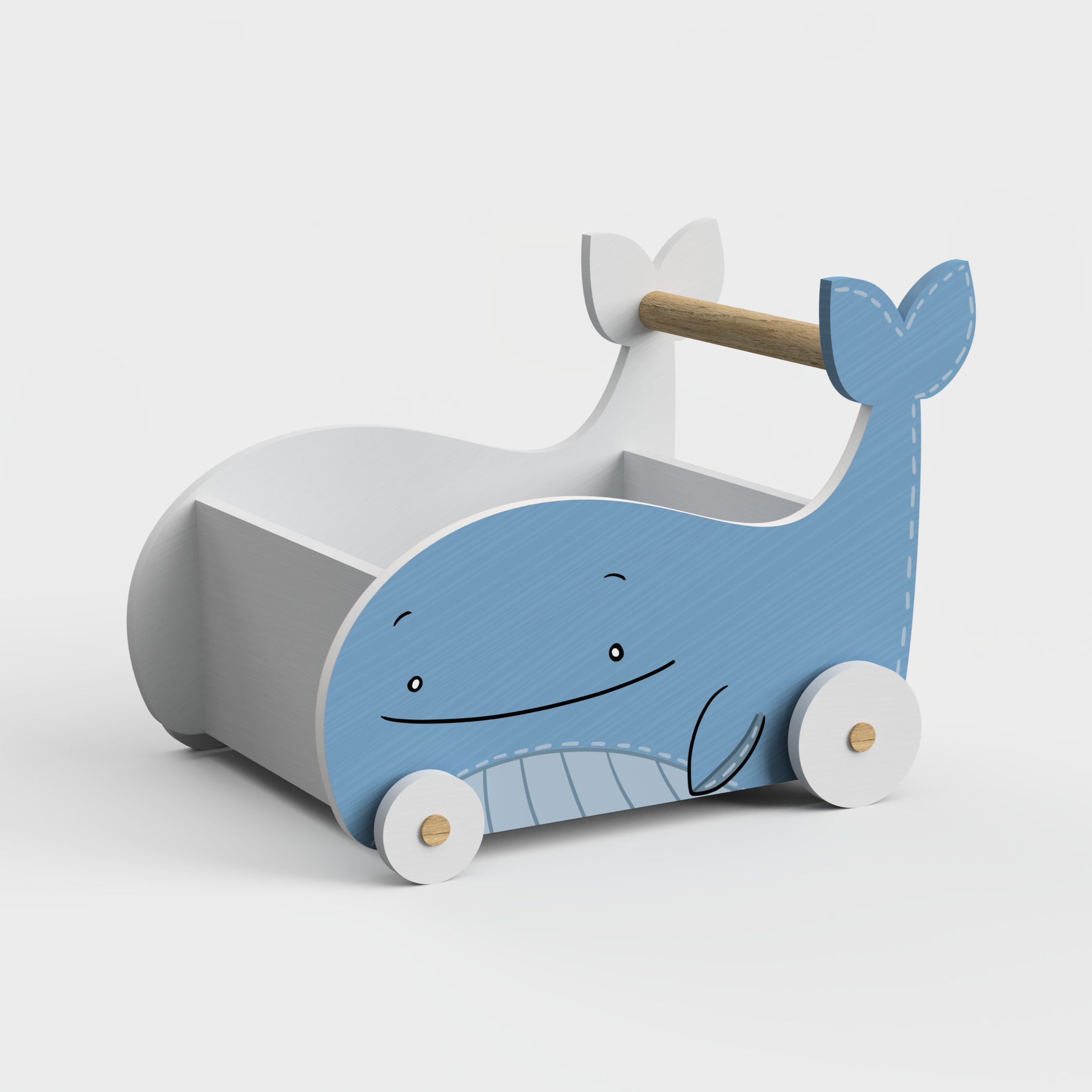 Blue Whale Toy Storage and Cart