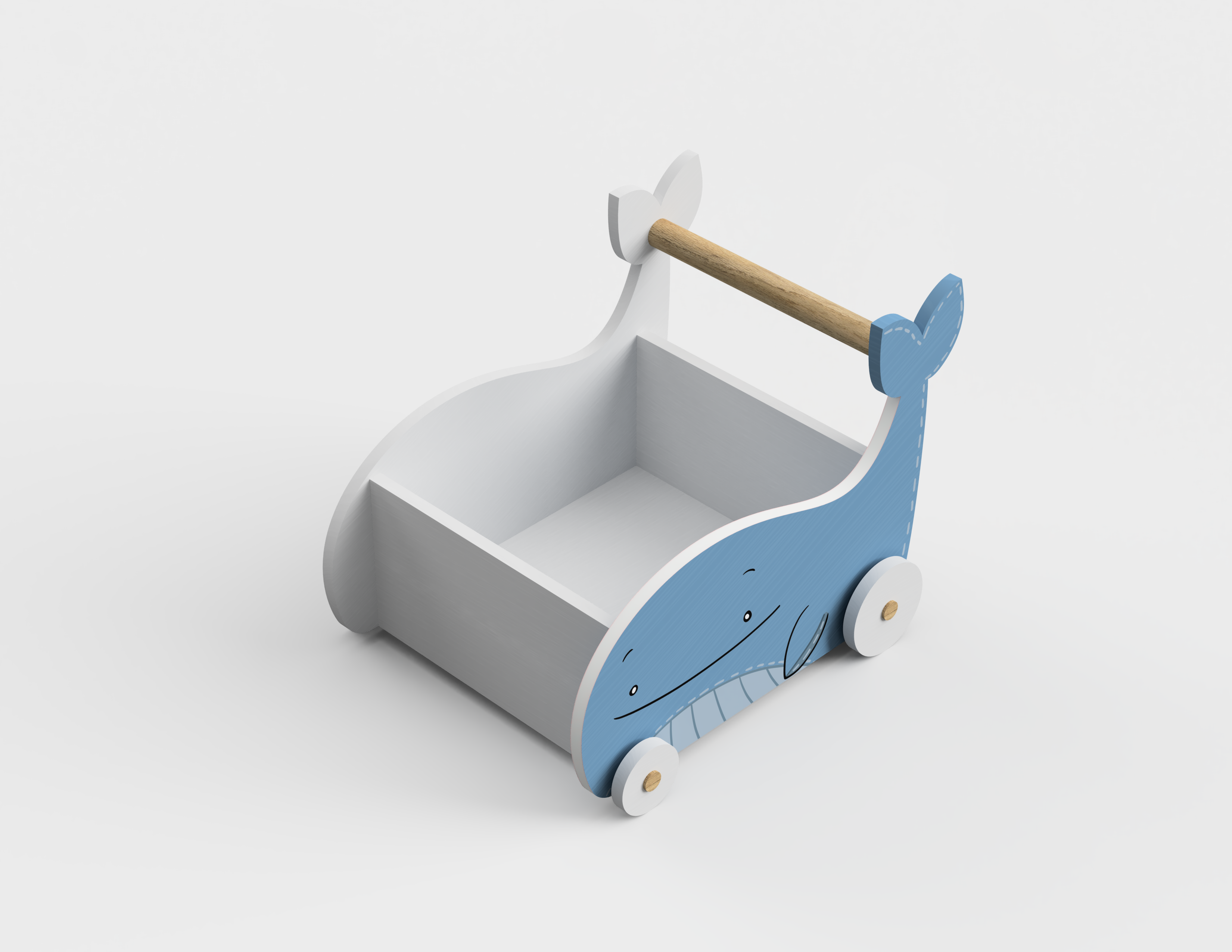 Blue Whale Toy Storage and Cart