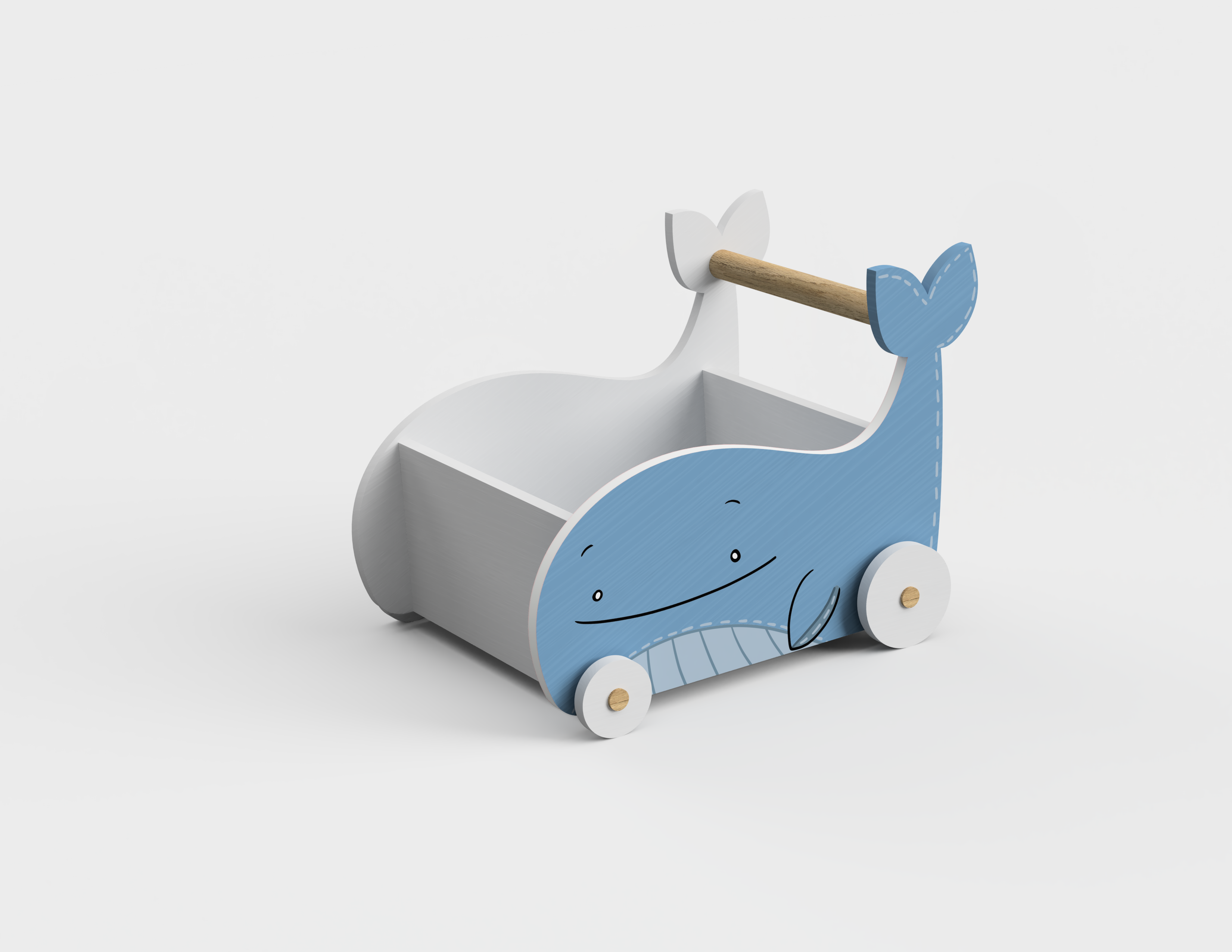 Blue Whale Toy Storage and Cart