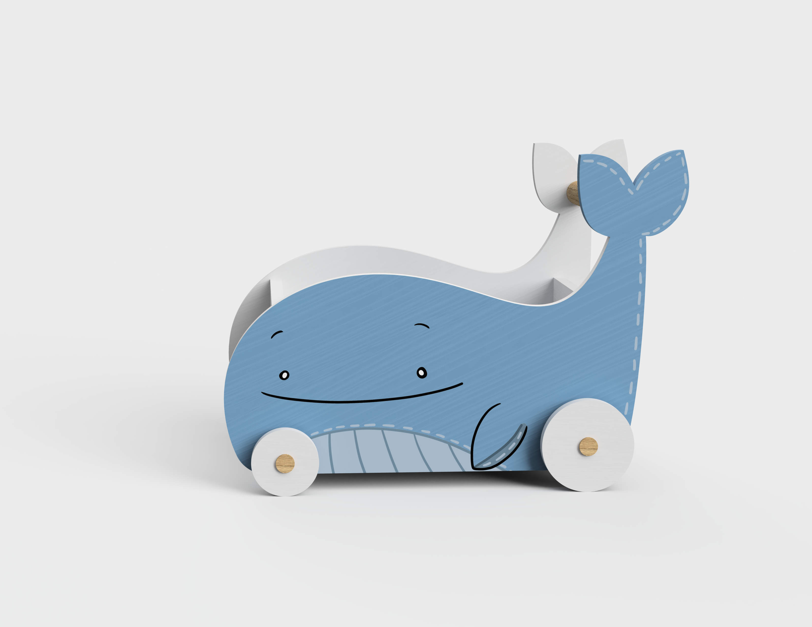 Blue Whale Toy Storage and Cart