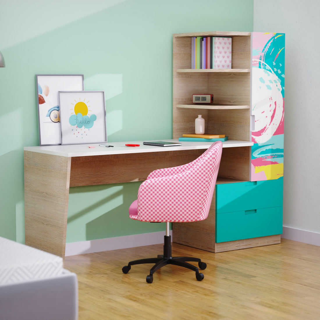 Mr Practical Study Table &amp; Little Luxury Chair Bundle