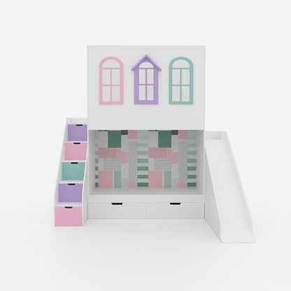 Castle Play House Bunk Bed with Slide