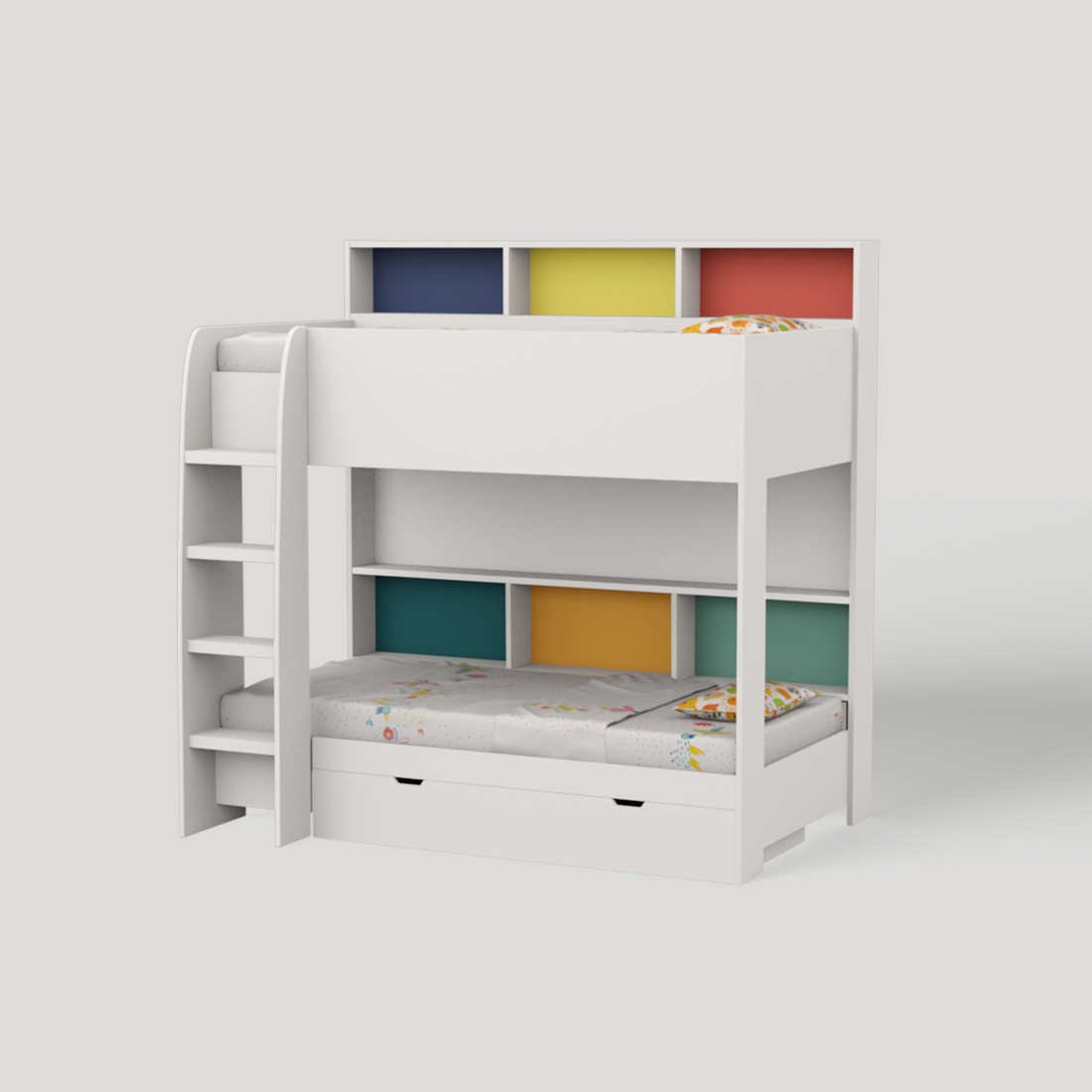 Rainbow Bunk Bed with Storage