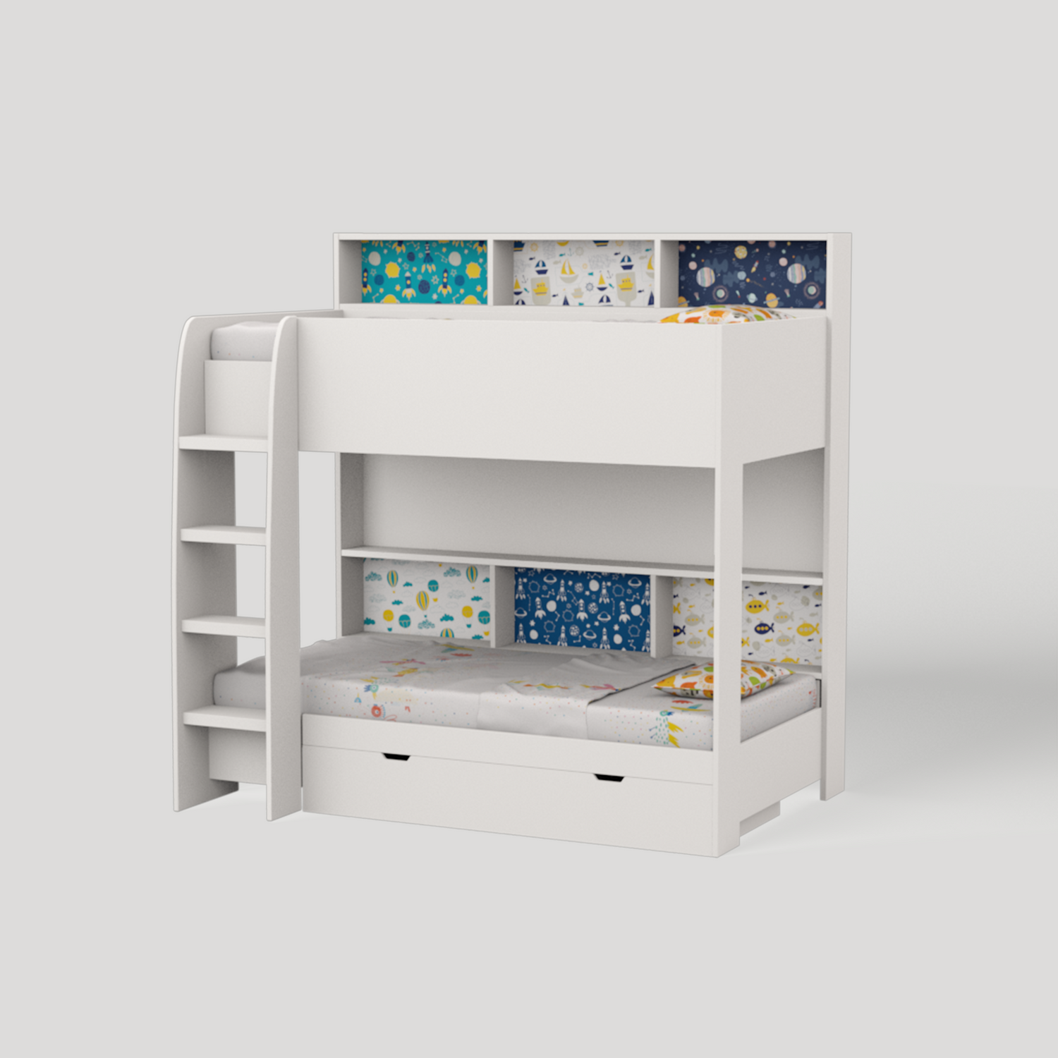 Rainbow Bunk Bed with Storage