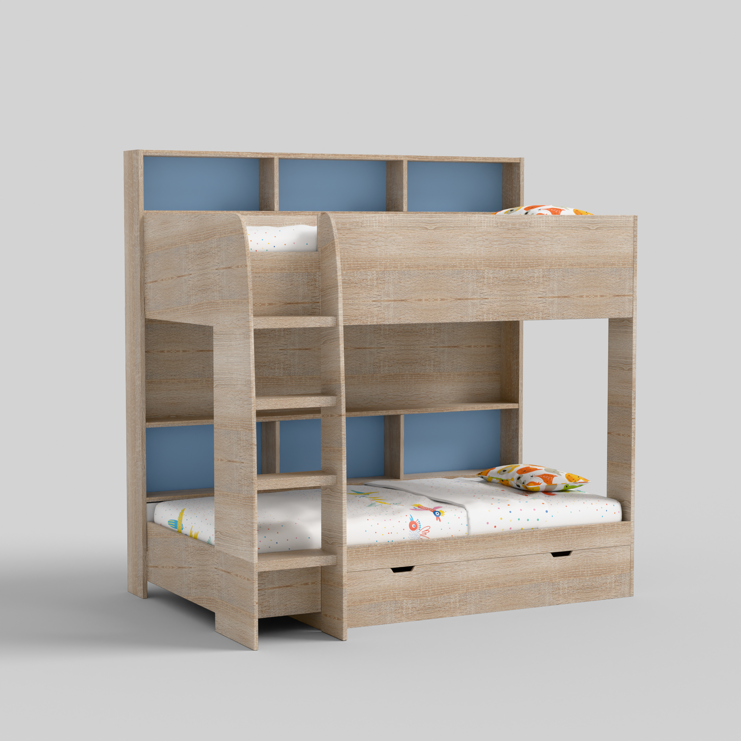 Rainbow Bunk Bed with Storage