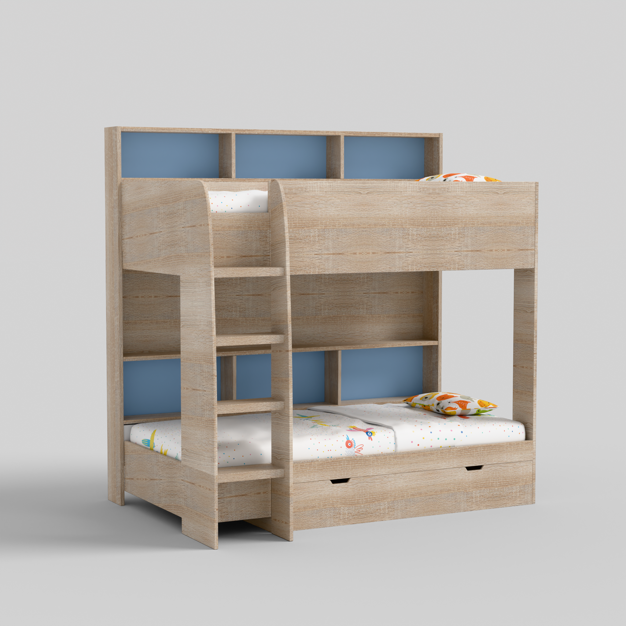 Rainbow Bunk Bed with Storage
