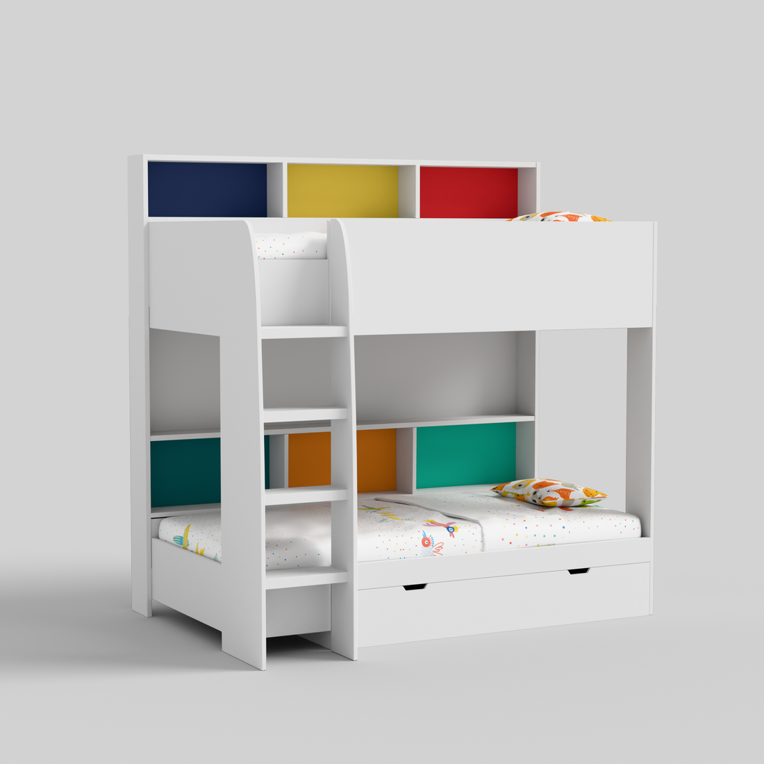 Rainbow Bunk Bed with Storage