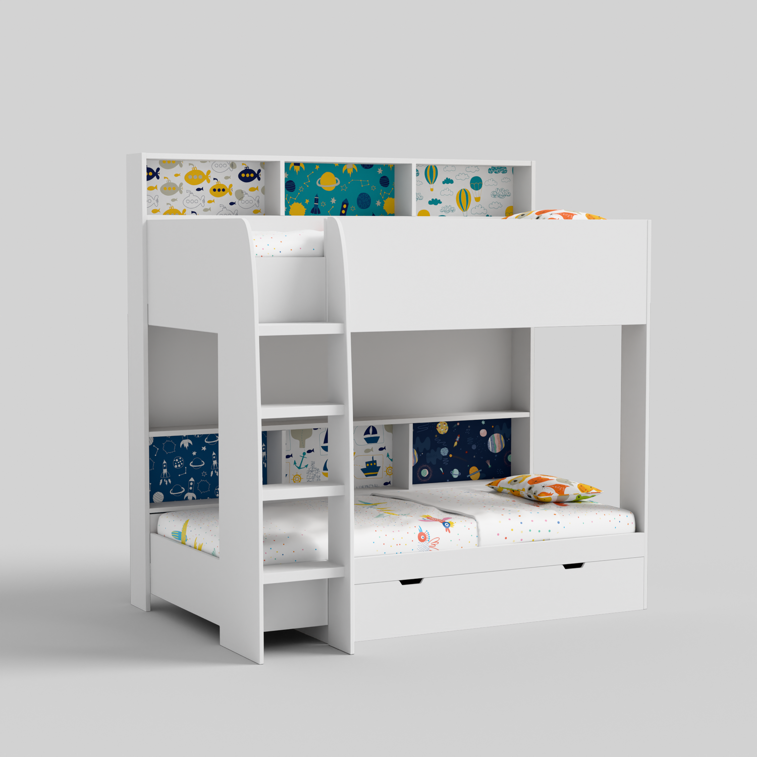 Rainbow Bunk Bed with Storage