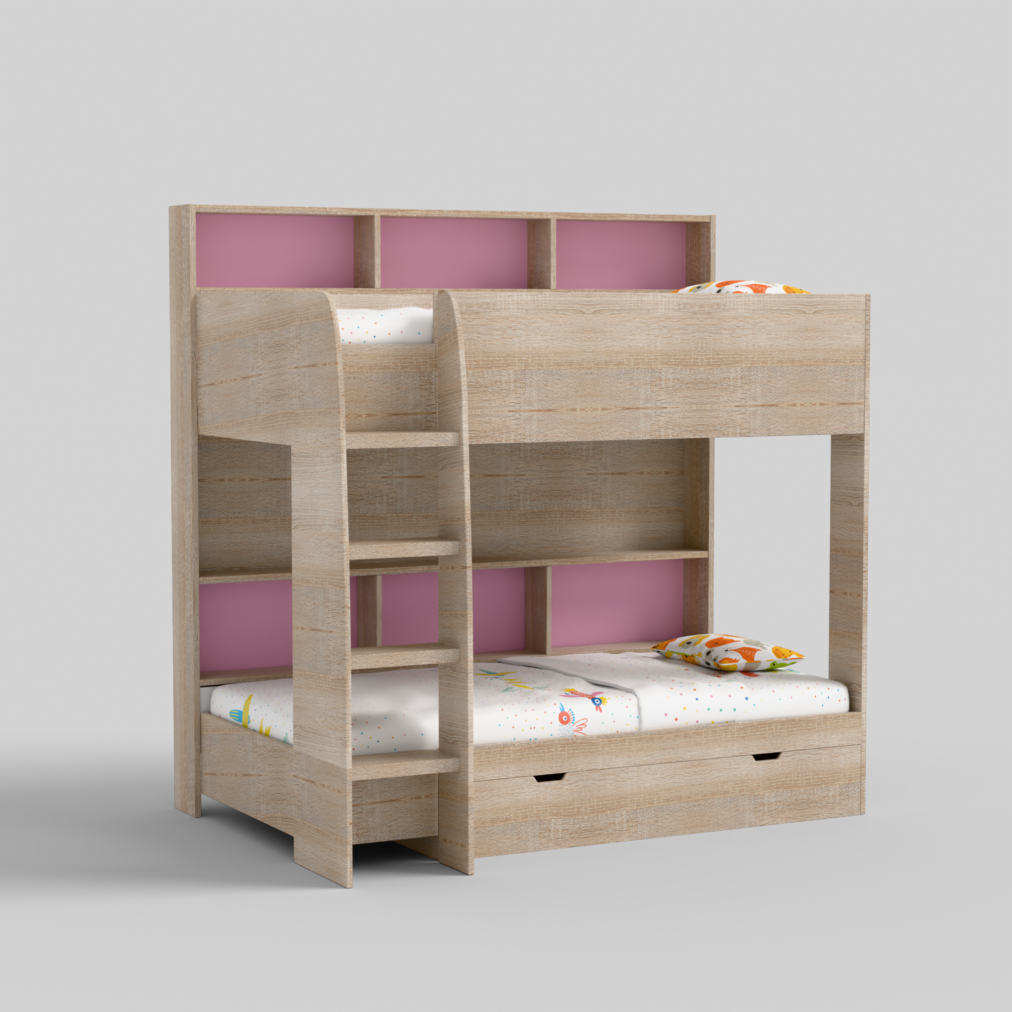 Rainbow Bunk Bed with Storage