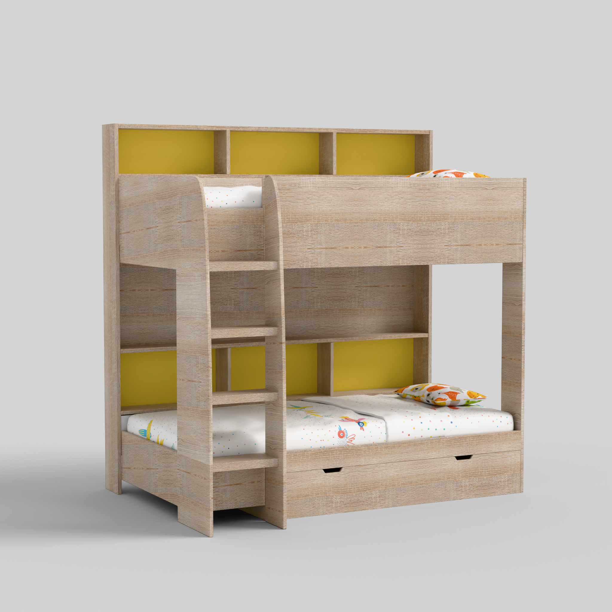 Rainbow Bunk Bed with Storage
