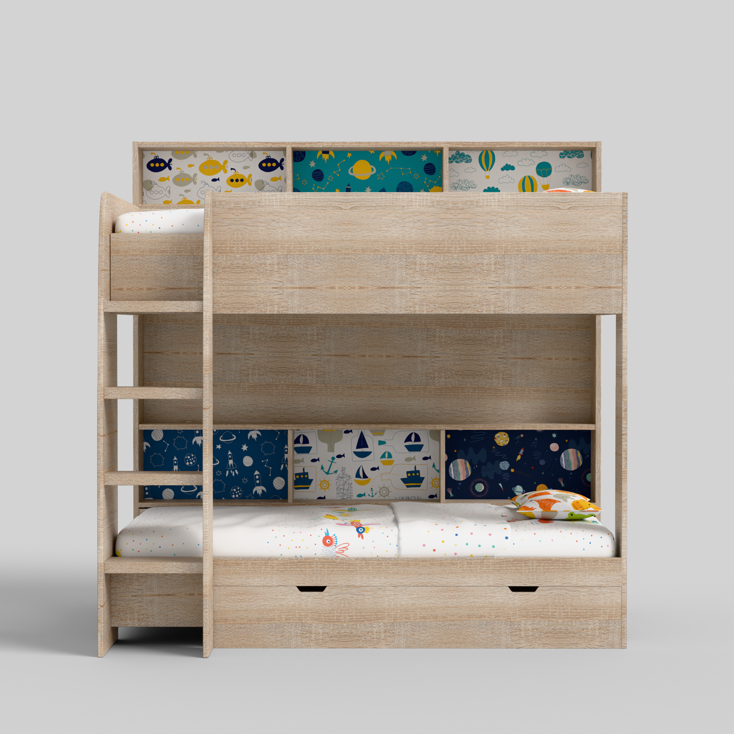Rainbow Bunk Bed with Storage