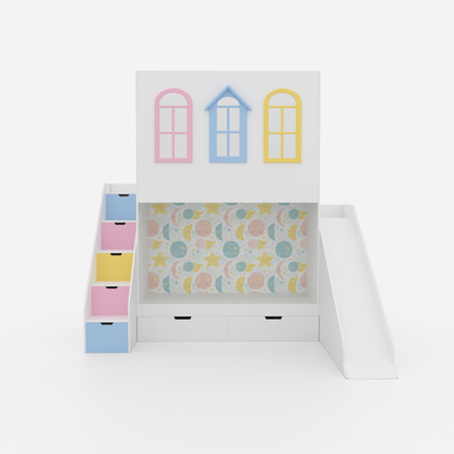 Castle Play House Bunk Bed with Slide