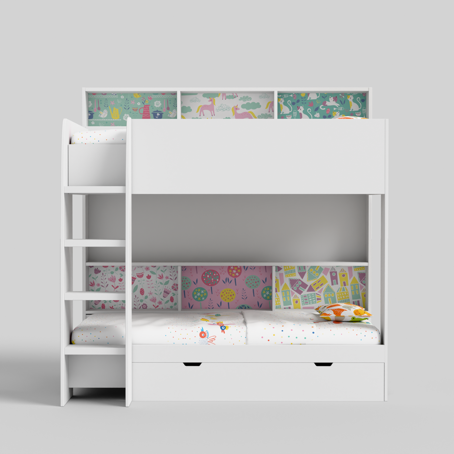 Rainbow Bunk Bed with Storage