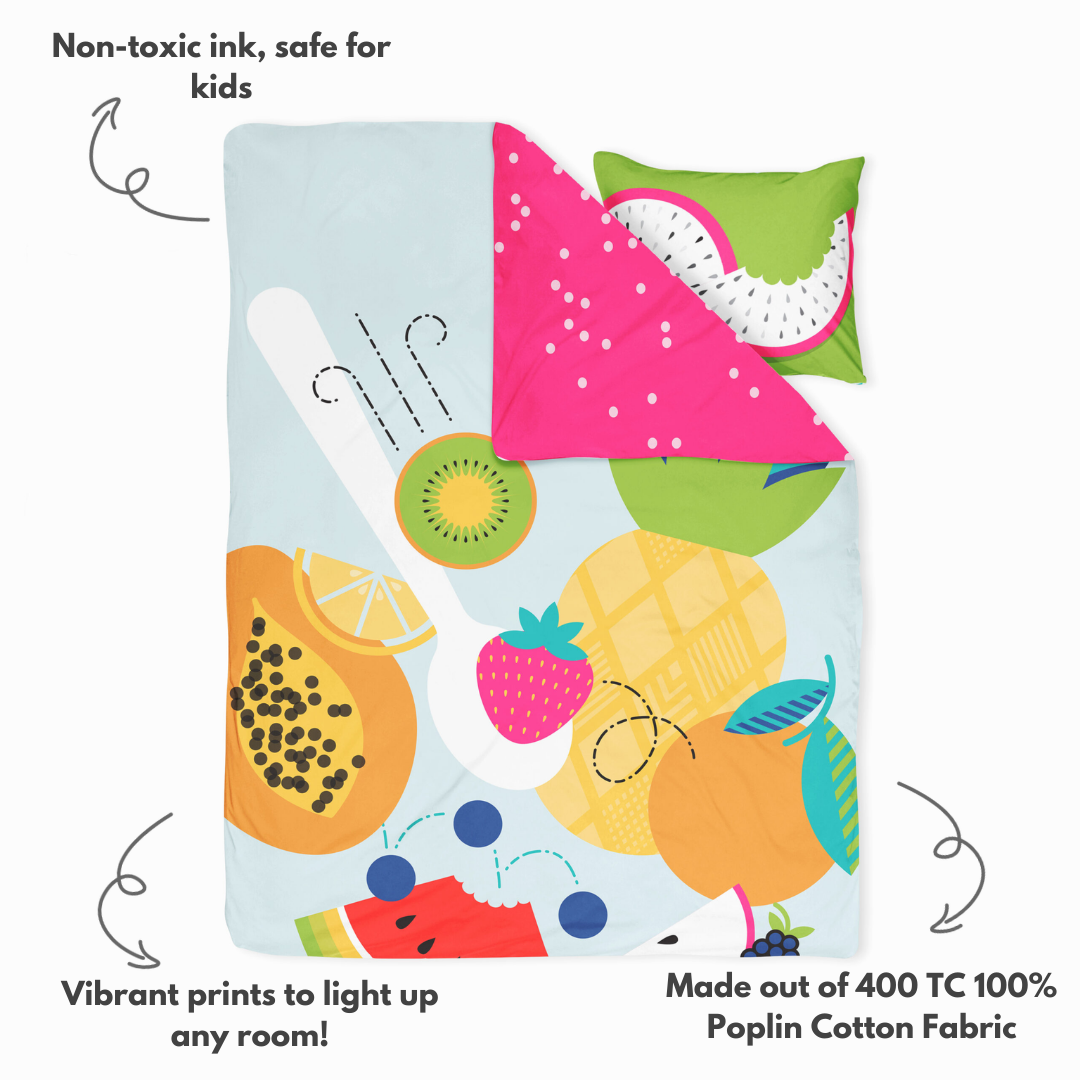 Fruit Salad- Set of Bedsheet, Duvet cover &amp; Pillow cover