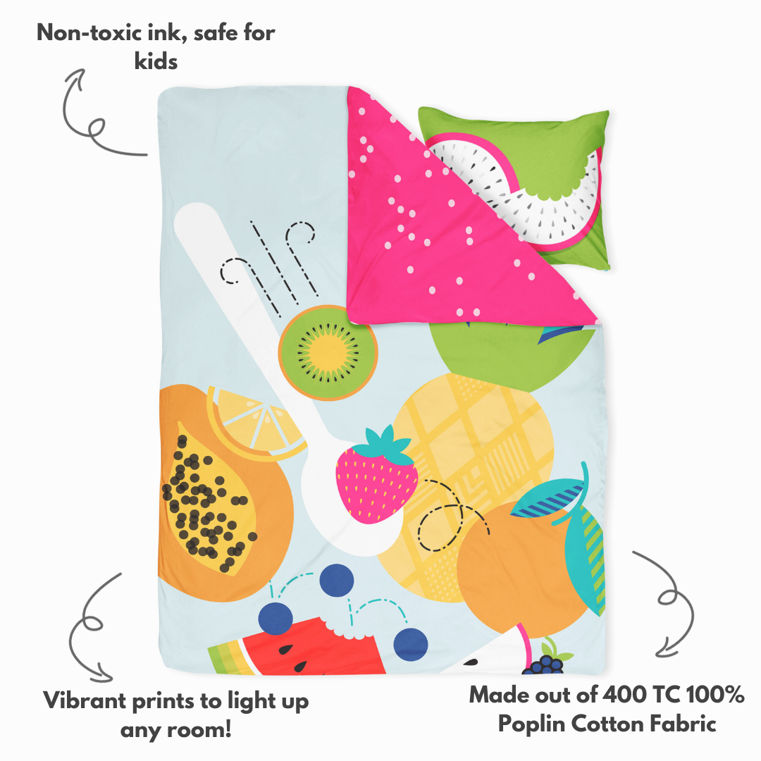 Fruit Salad- Set of Bedsheet, Duvet cover & Pillow cover
