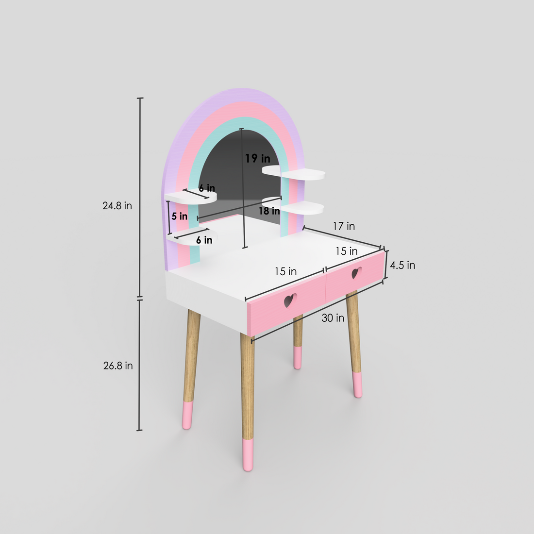 Rainbow Razzle Dressing Table