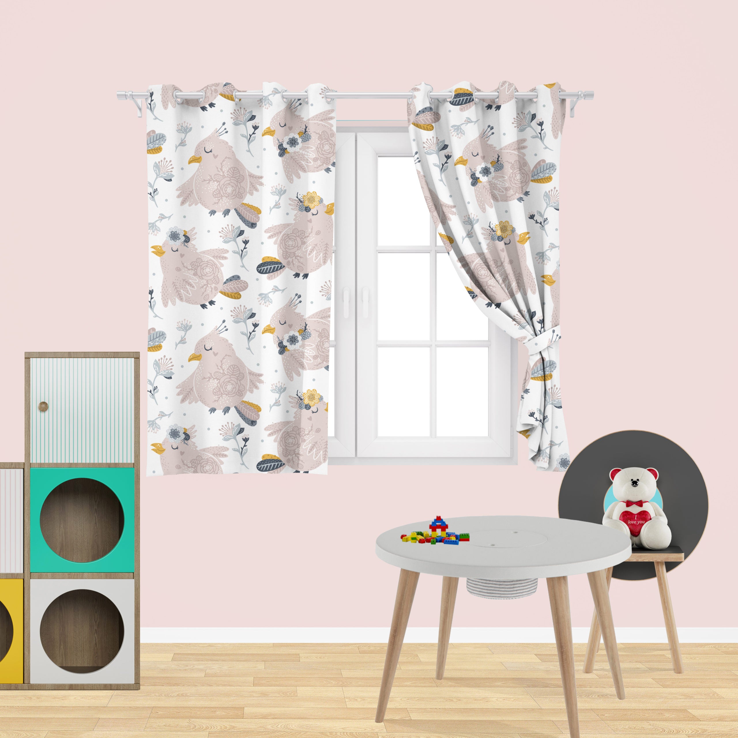 Rose Bird Curtains