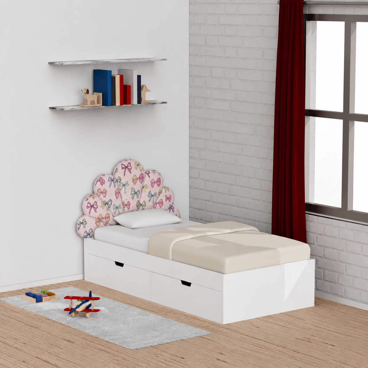 Candyland Upholstered Single Bed