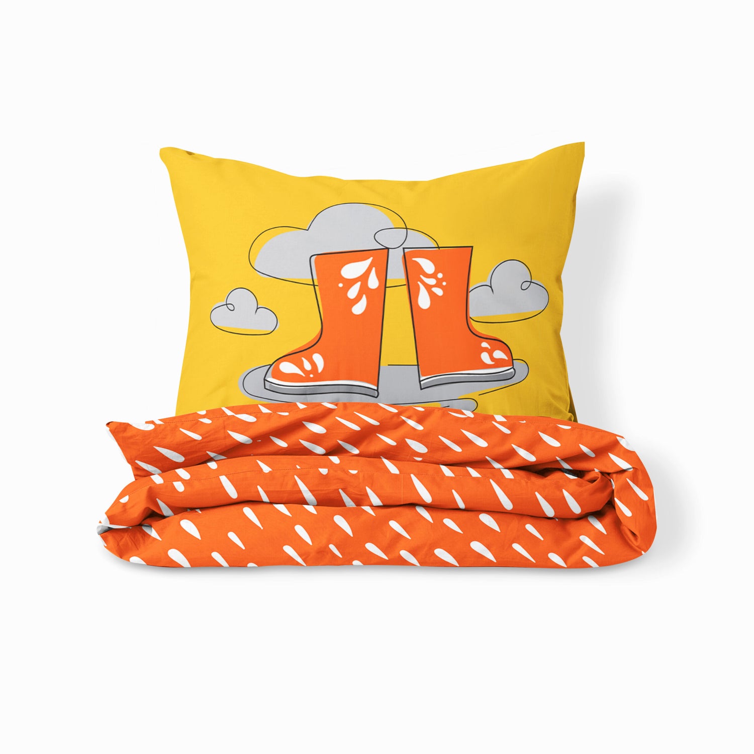 Autumn Rain- Set of Bedsheet &amp; Pillow cover