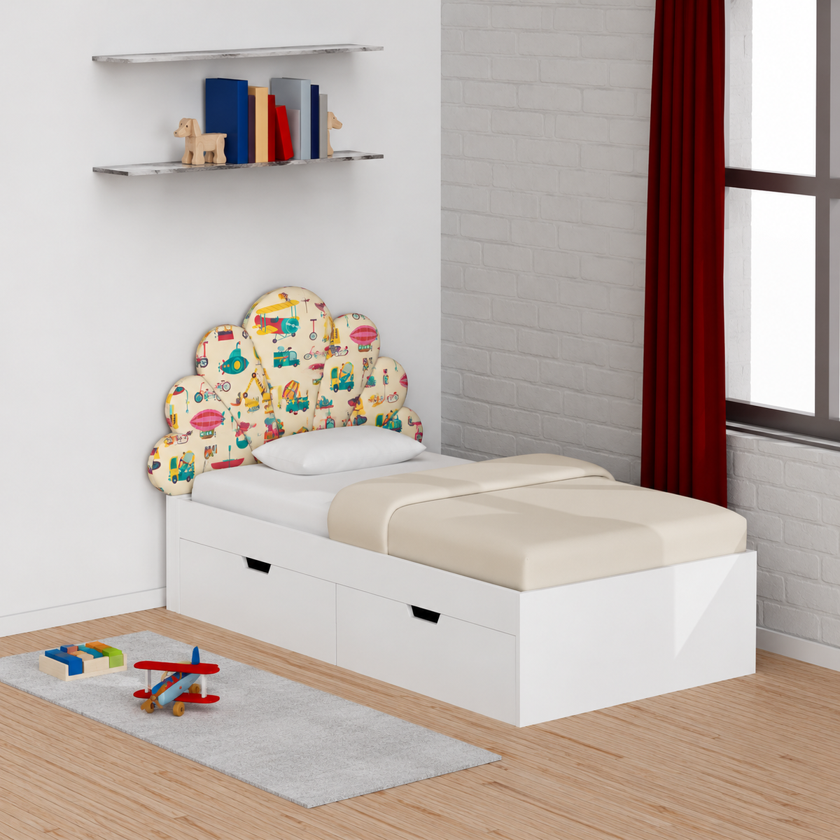 Candyland Upholstered Single Bed