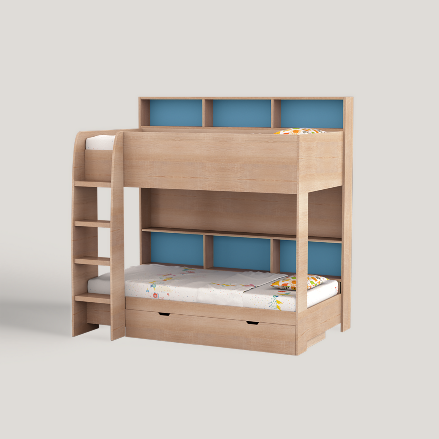 Rainbow Bunk Bed with Storage