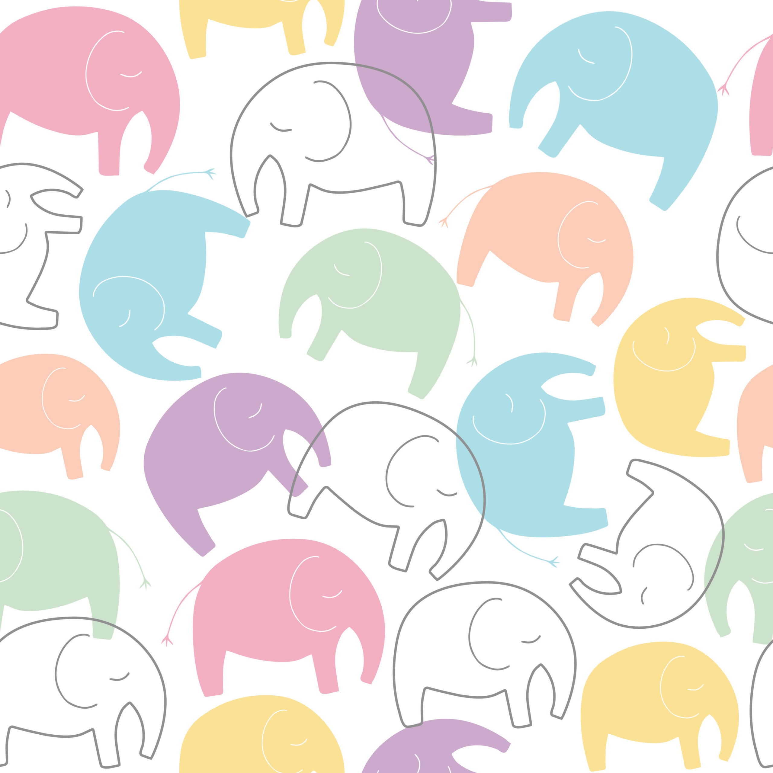 Rainbow Elephants Wallpaper